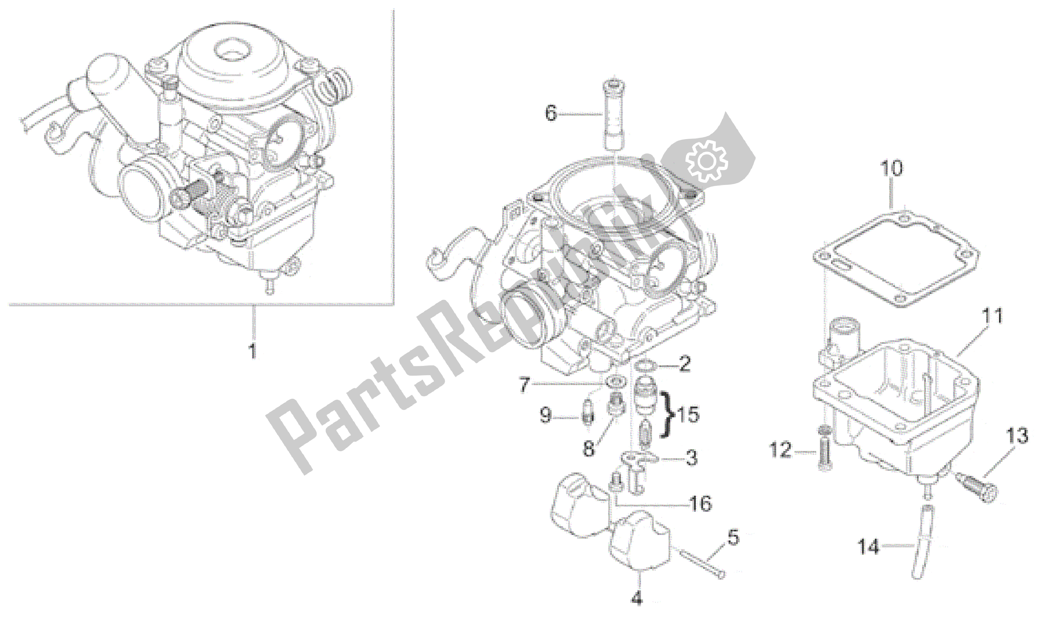 Todas las partes para Carburador Iii de Aprilia Leonardo 125 1996 - 1998