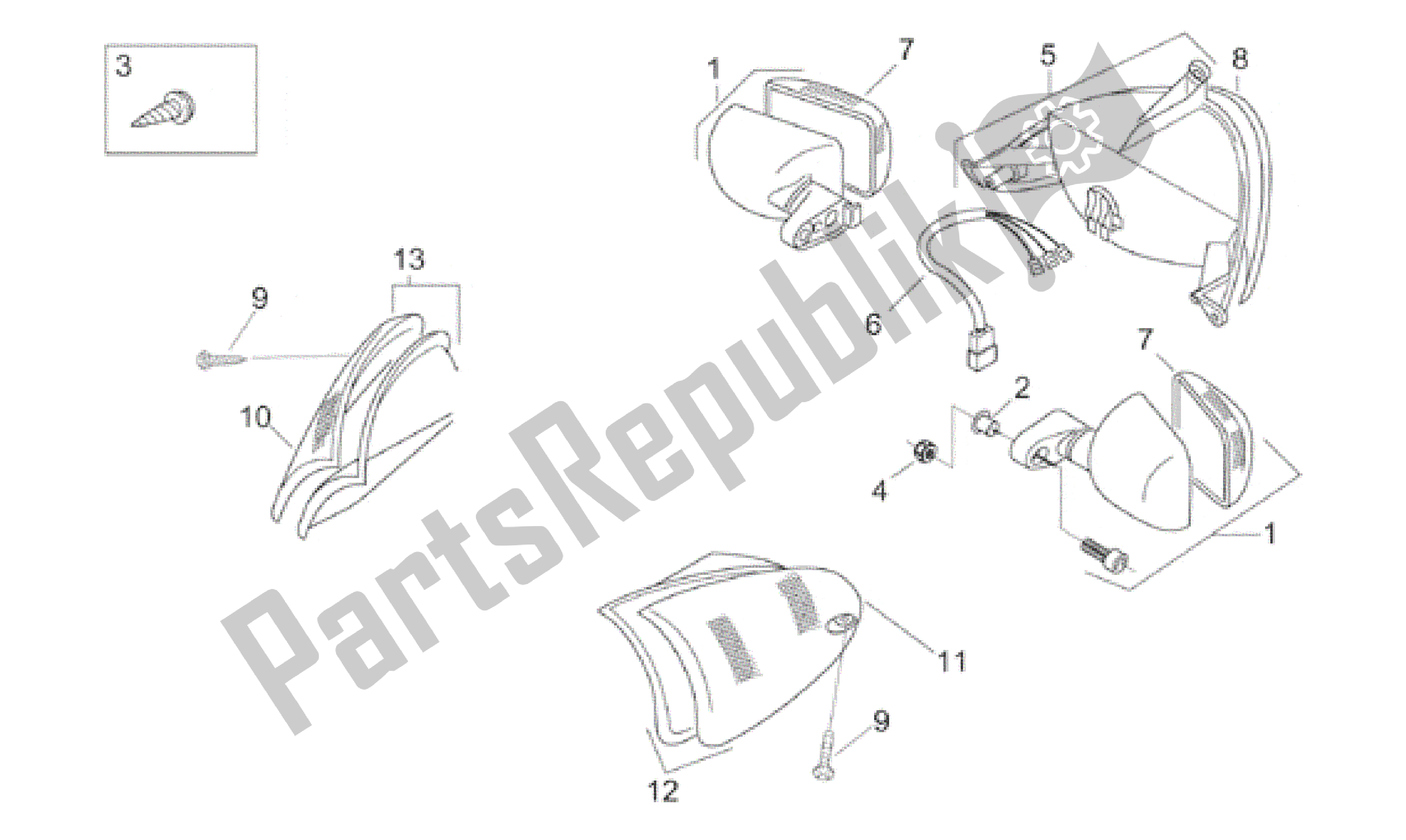 Todas las partes para Luces Ii de Aprilia Leonardo 125 1996 - 1998