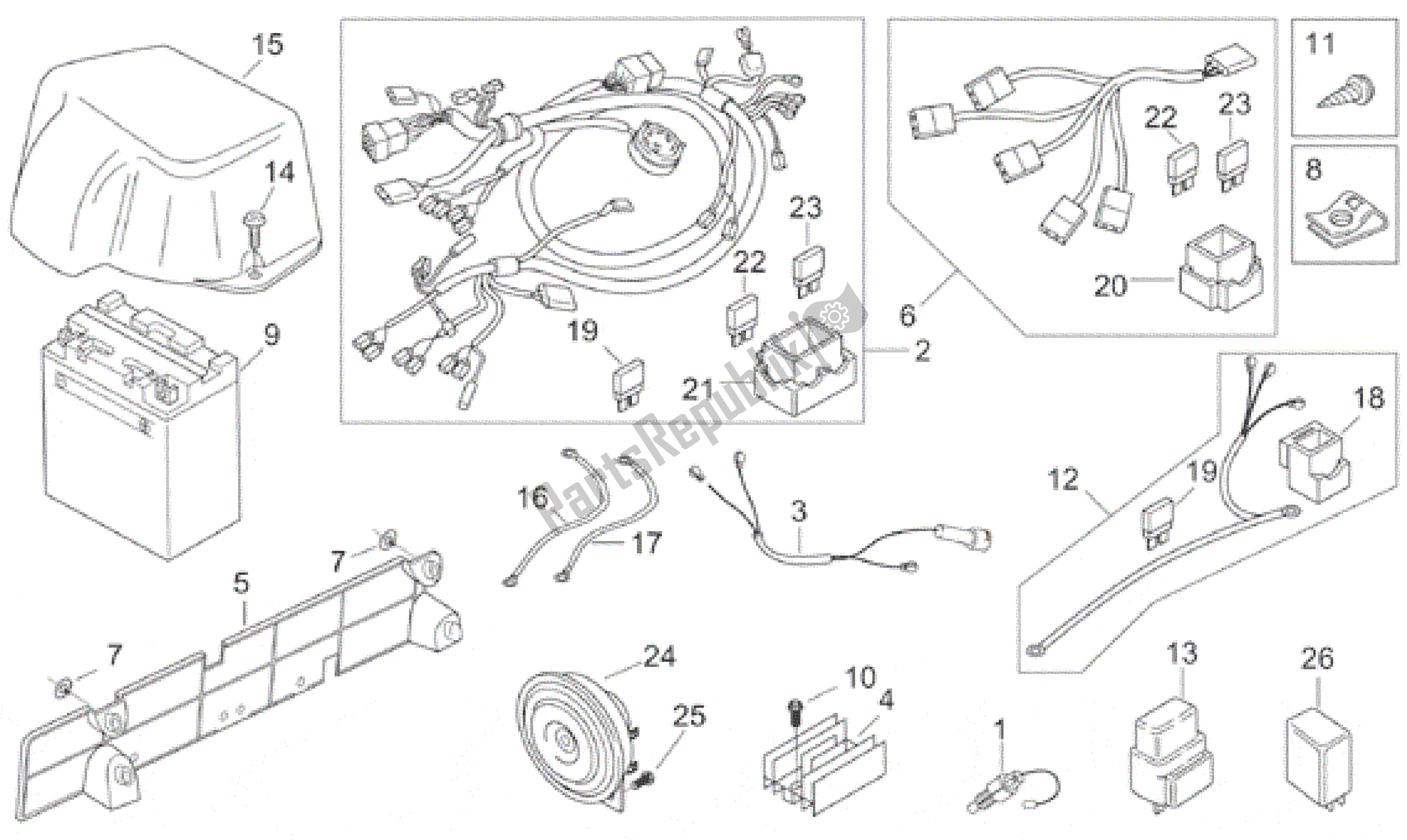 Alle Teile für das Elektrisches System des Aprilia Leonardo 125 1996 - 1998