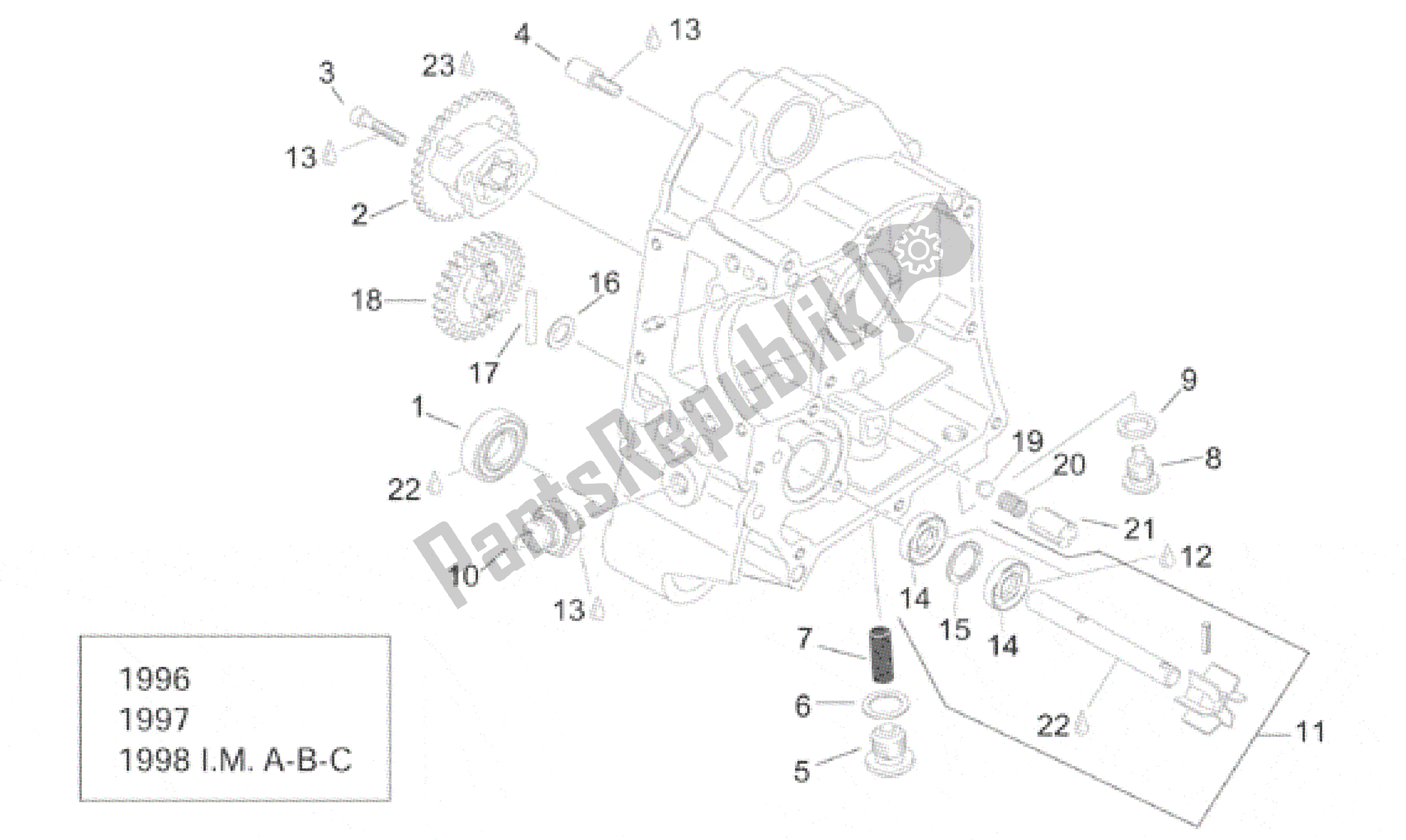 Todas las partes para Rh Semi-cárter I de Aprilia Leonardo 125 1996 - 1998