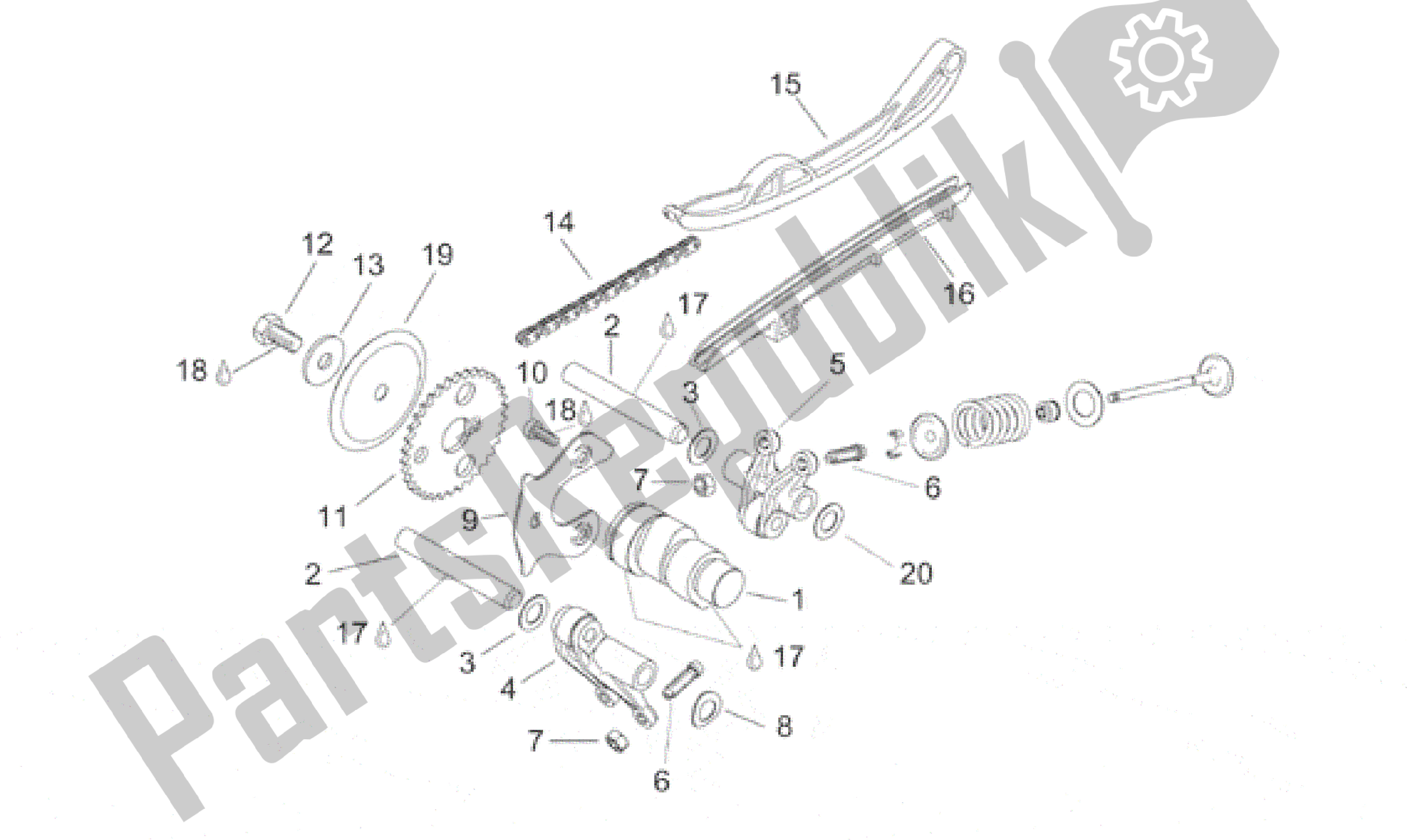 Toutes les pièces pour le Commande De Soupape du Aprilia Leonardo 125 1996 - 1998