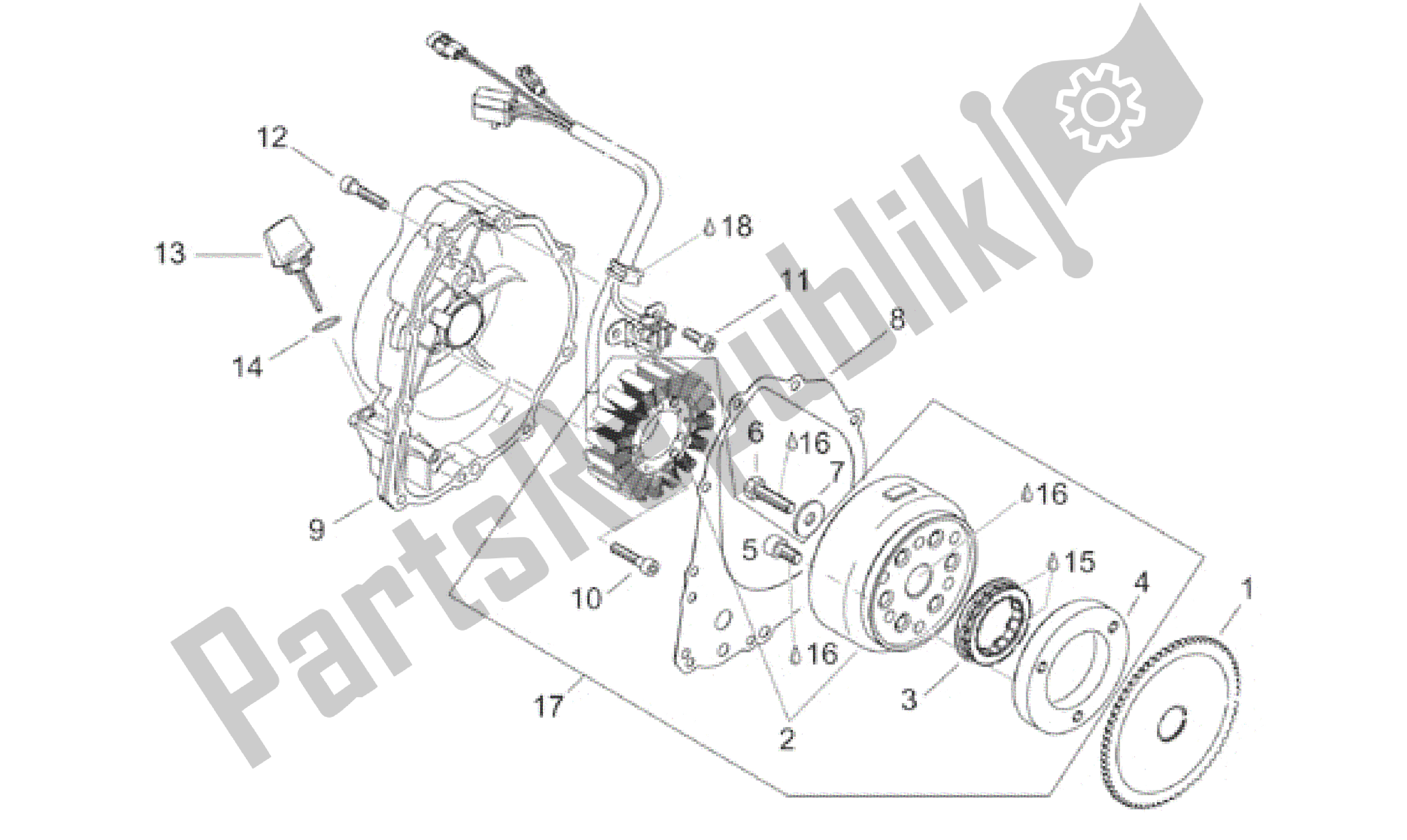 All parts for the Ignition Unit of the Aprilia Leonardo 125 1996 - 1998