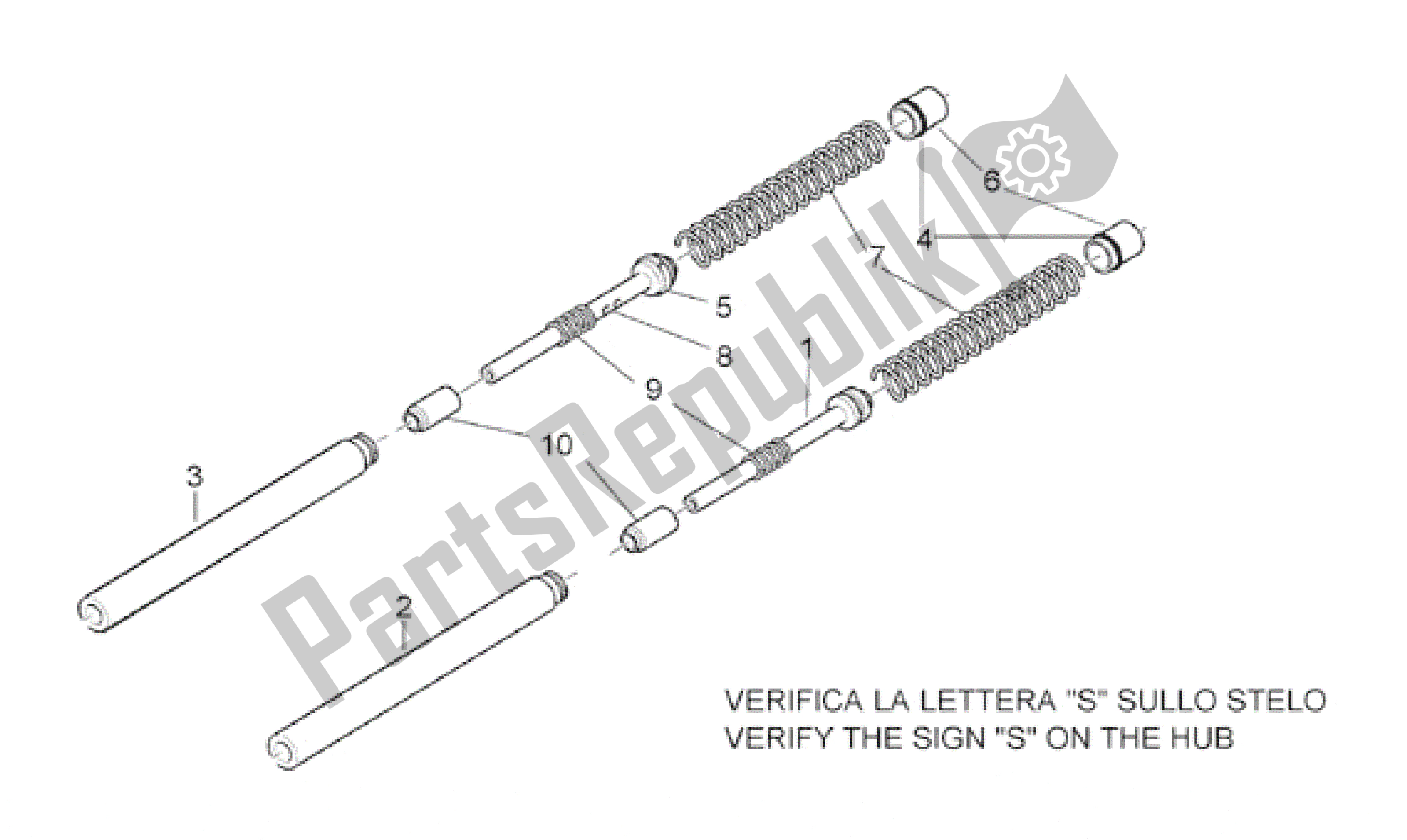 All parts for the Front Fork - Sleeves of the Aprilia Leonardo 125 1996 - 1998