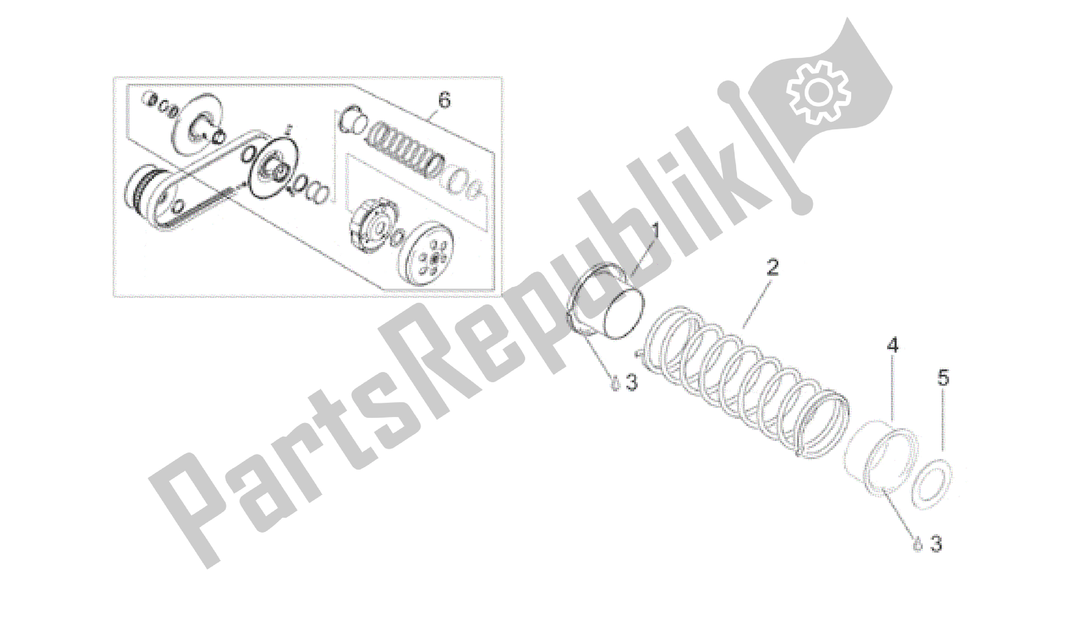 All parts for the Pulley Assy., Driven Ii of the Aprilia Leonardo 125 1996 - 1998