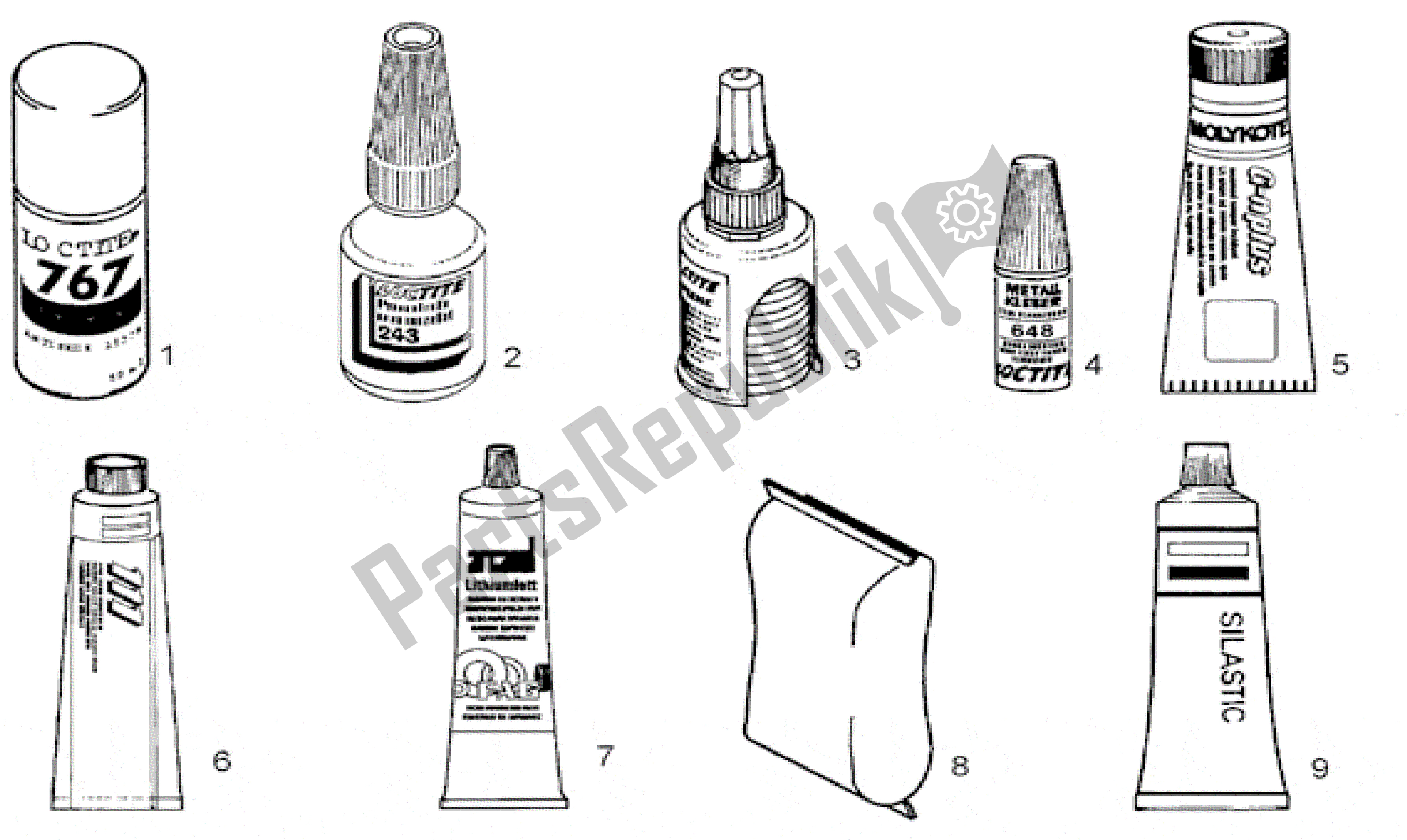 All parts for the Sealing And Lubricating Agents of the Aprilia Leonardo 125 1996 - 1998