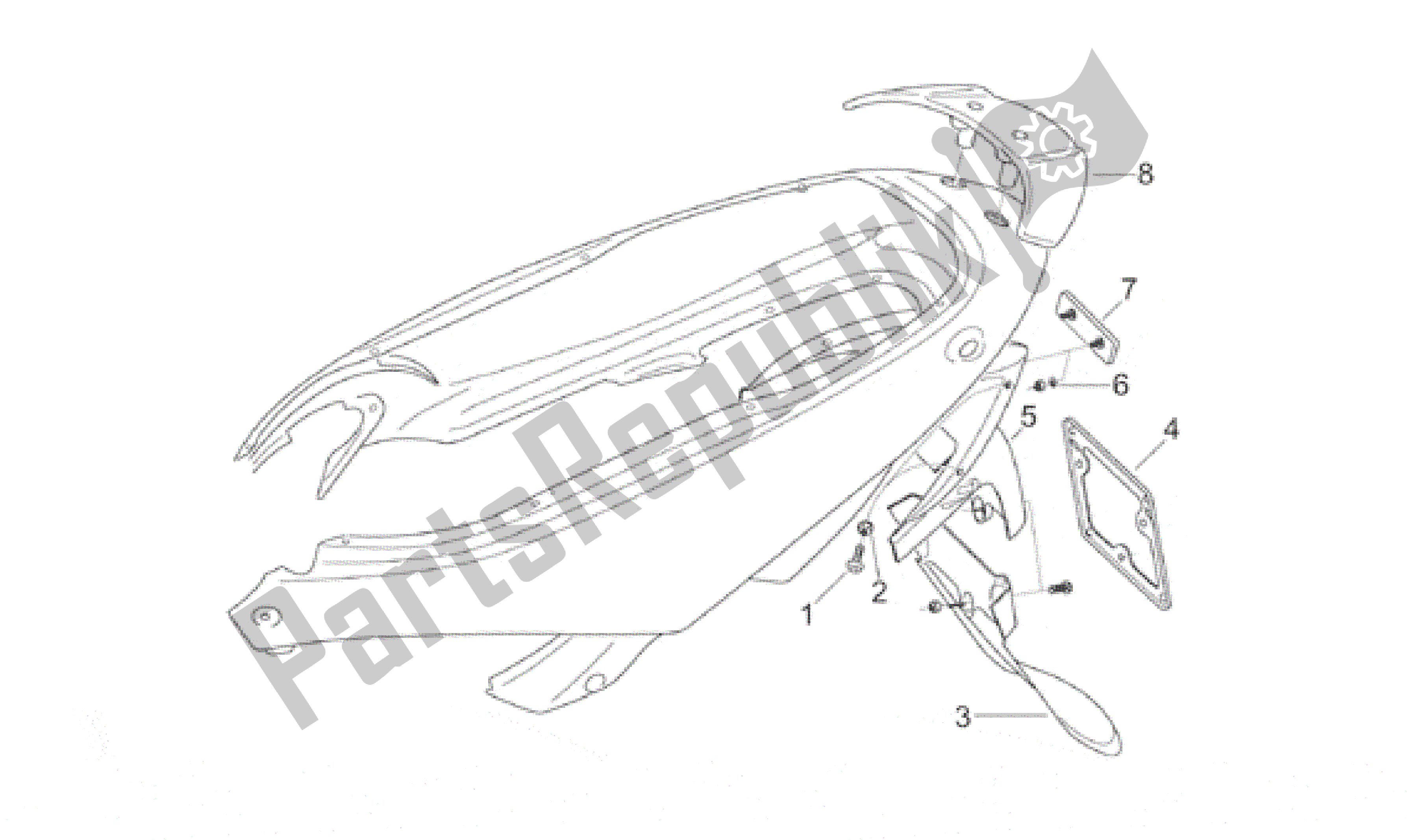 Todas las partes para Cuerpo Trasero Ii de Aprilia Leonardo 150 1996 - 1998