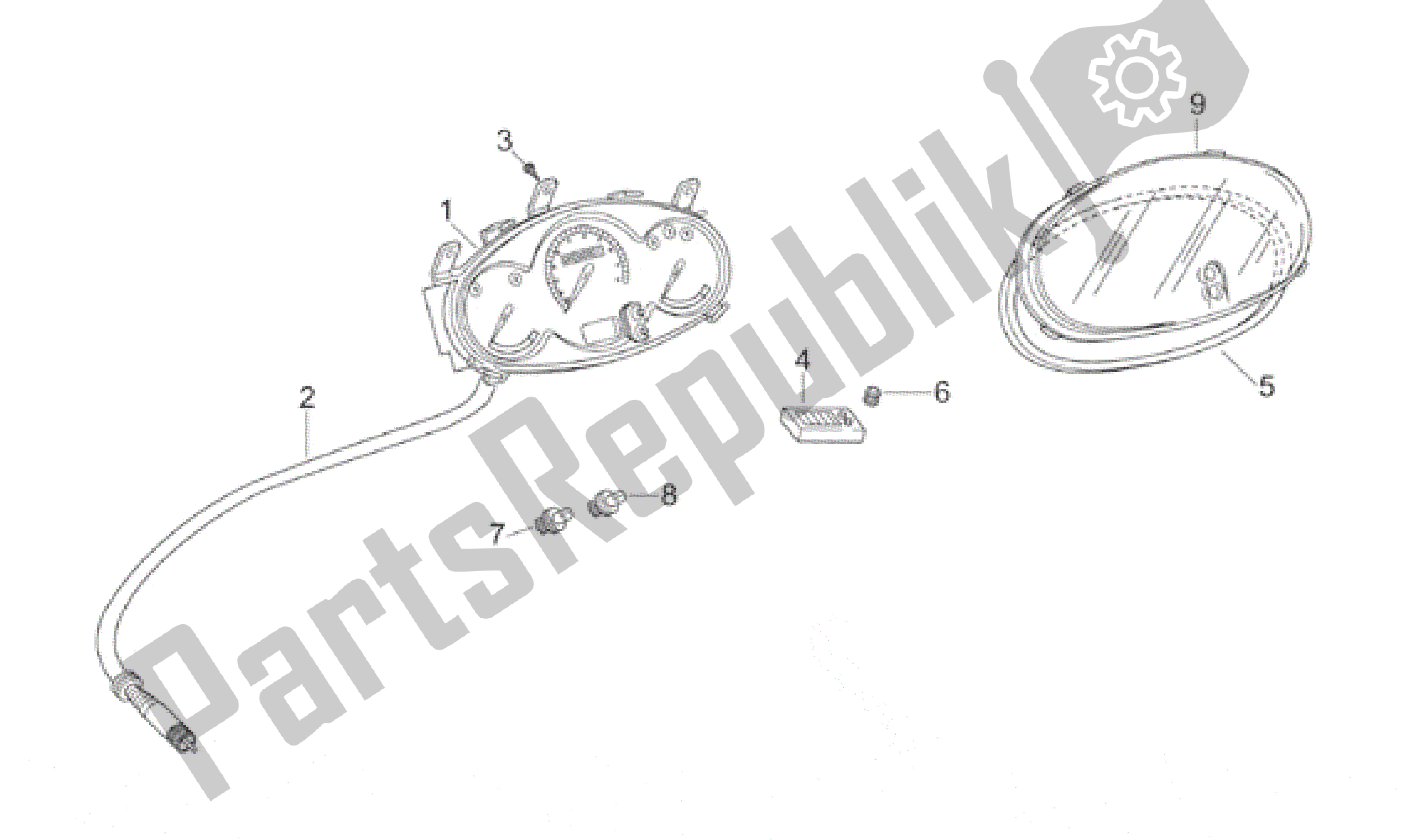 All parts for the Dashboard of the Aprilia Leonardo 150 1996 - 1998