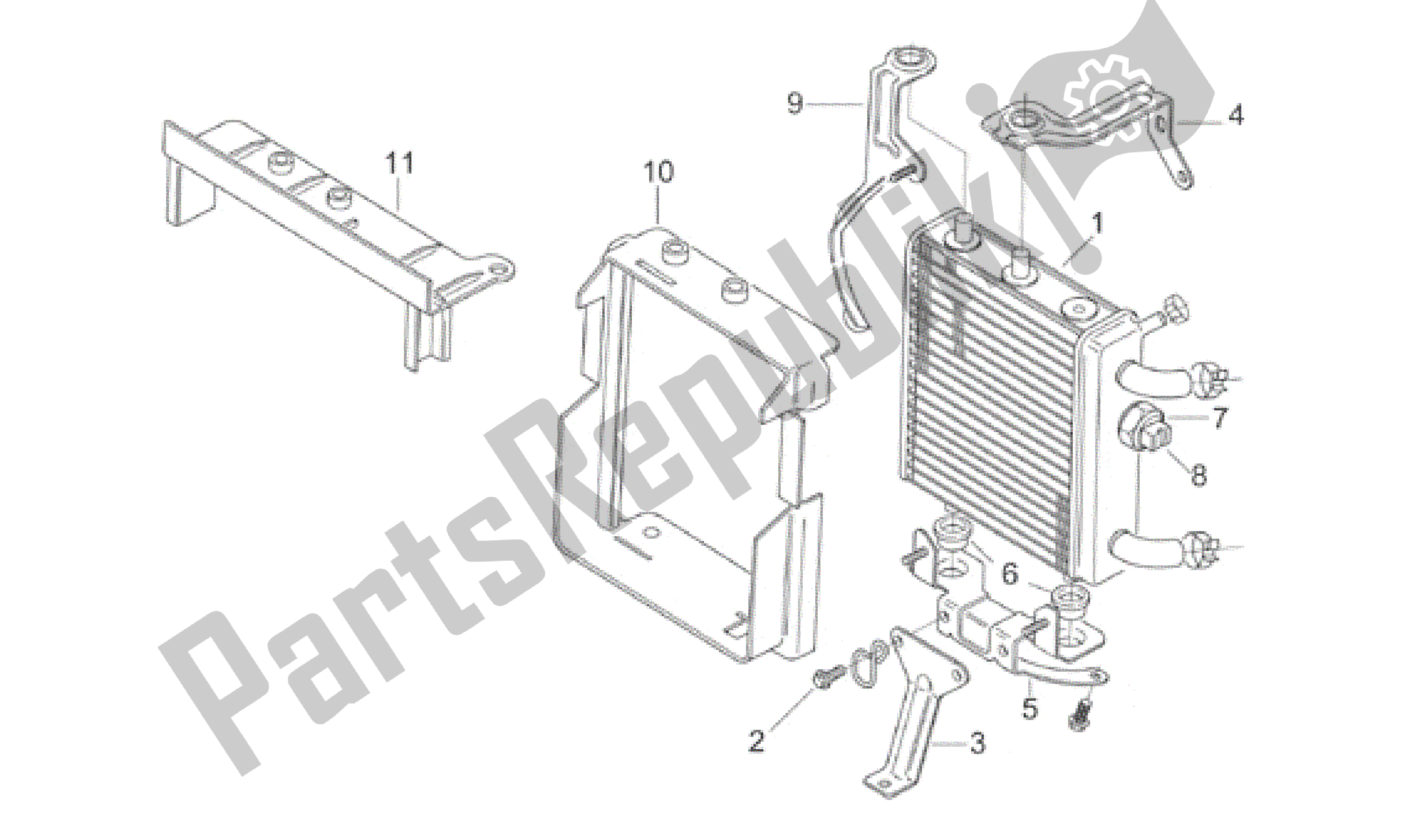 Tutte le parti per il Refrigeratore D'acqua del Aprilia Leonardo 150 1996 - 1998