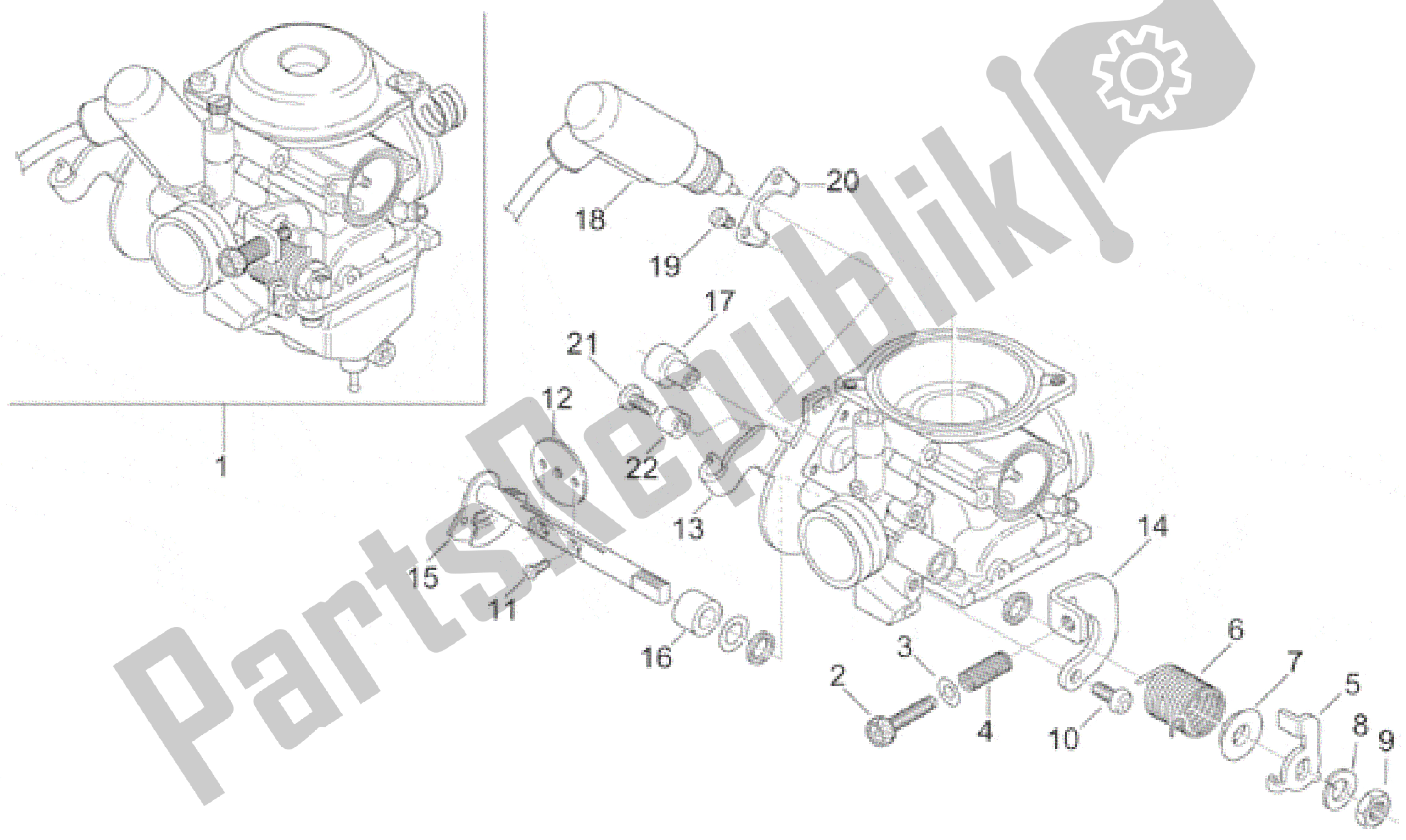 All parts for the Carburettor Ii of the Aprilia Leonardo 150 1996 - 1998