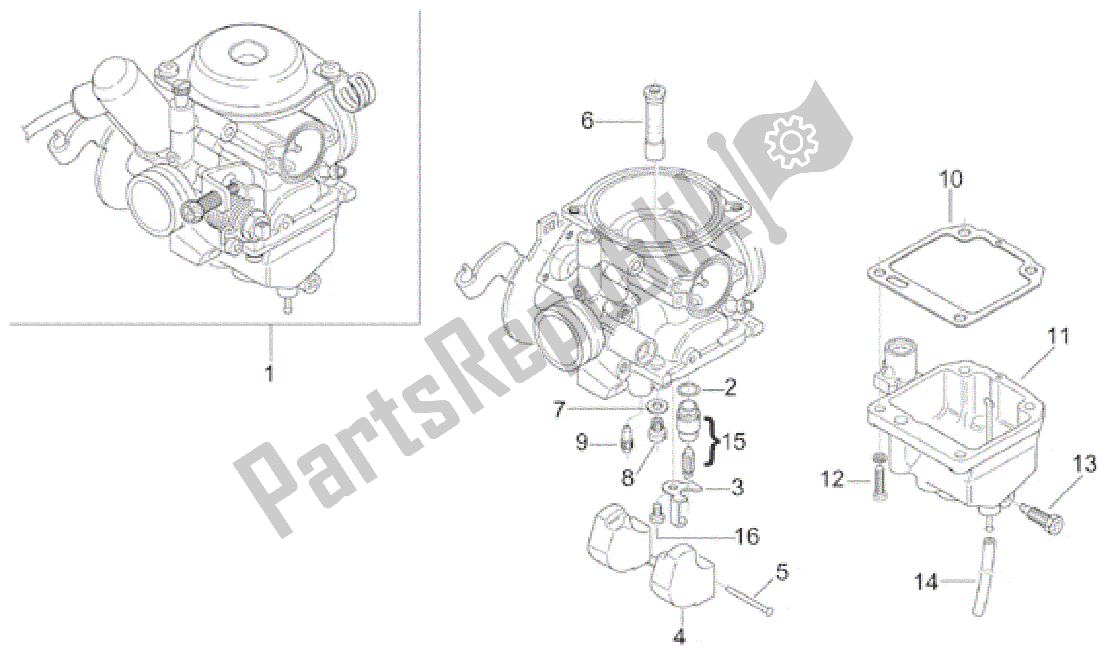 All parts for the Carburettor Iii of the Aprilia Leonardo 150 1996 - 1998