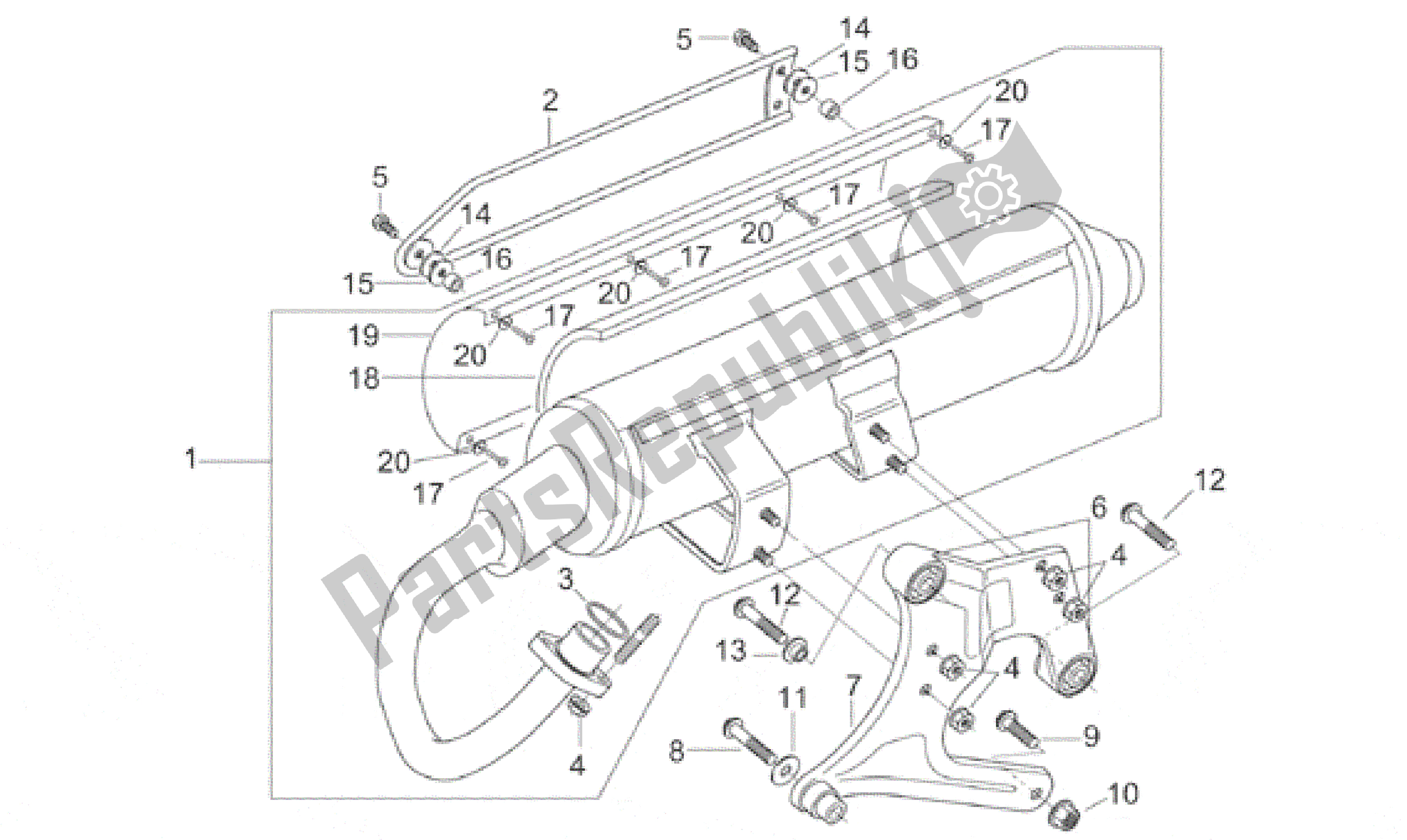 Toutes les pièces pour le Unité D'échappement du Aprilia Leonardo 150 1996 - 1998