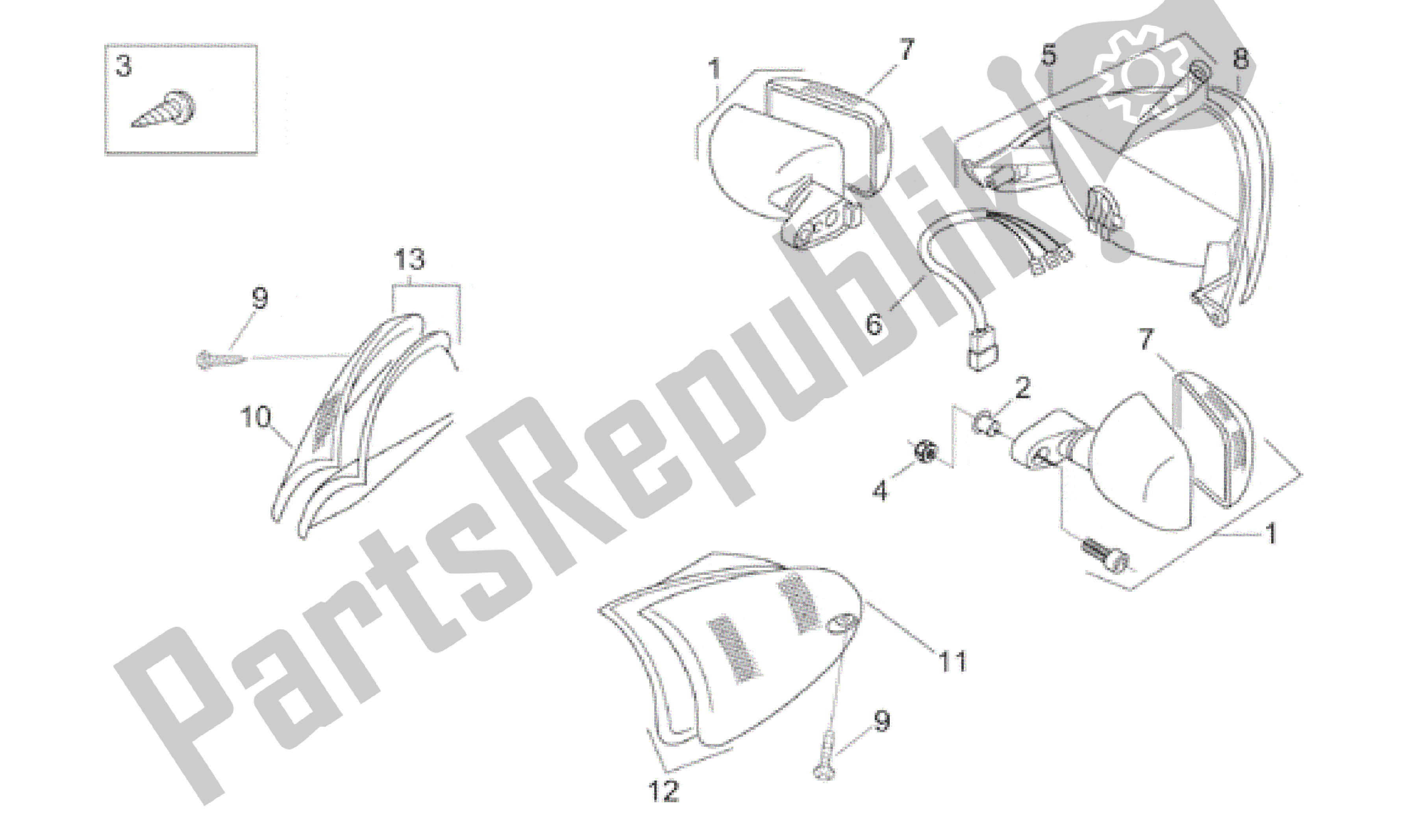 Todas las partes para Luces Ii de Aprilia Leonardo 150 1996 - 1998