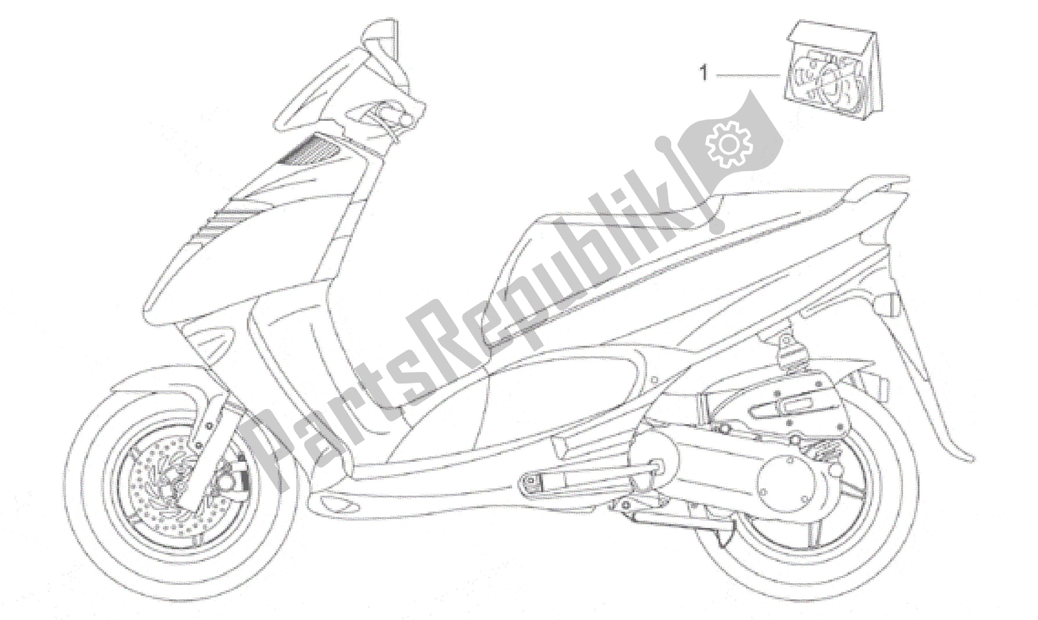 Toutes les pièces pour le Ensemble De Décalcomanies du Aprilia Leonardo 150 1996 - 1998