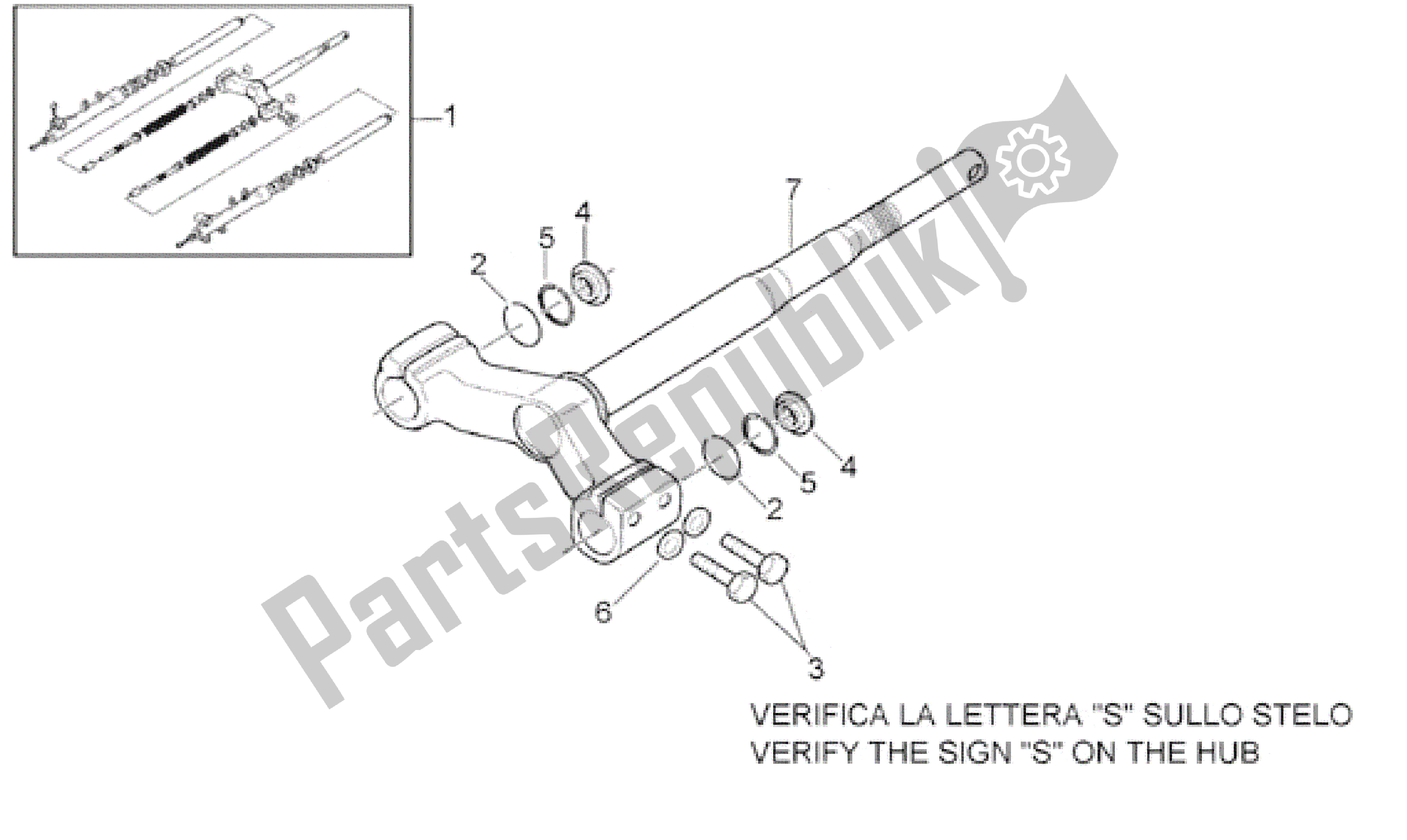 All parts for the Front Fork - Stem Base of the Aprilia Leonardo 150 1996 - 1998