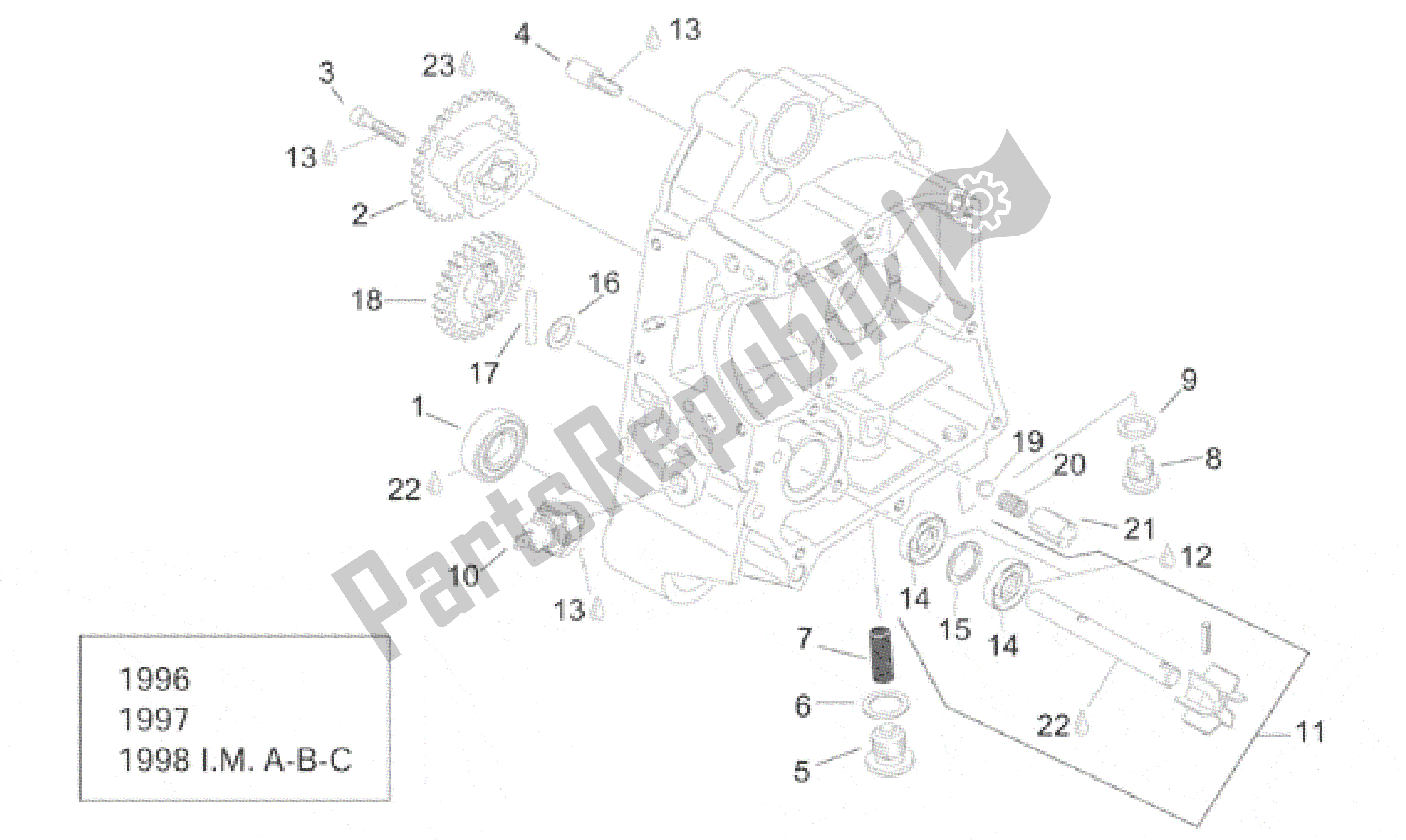 Todas as partes de Rh Semicárter I do Aprilia Leonardo 150 1996 - 1998