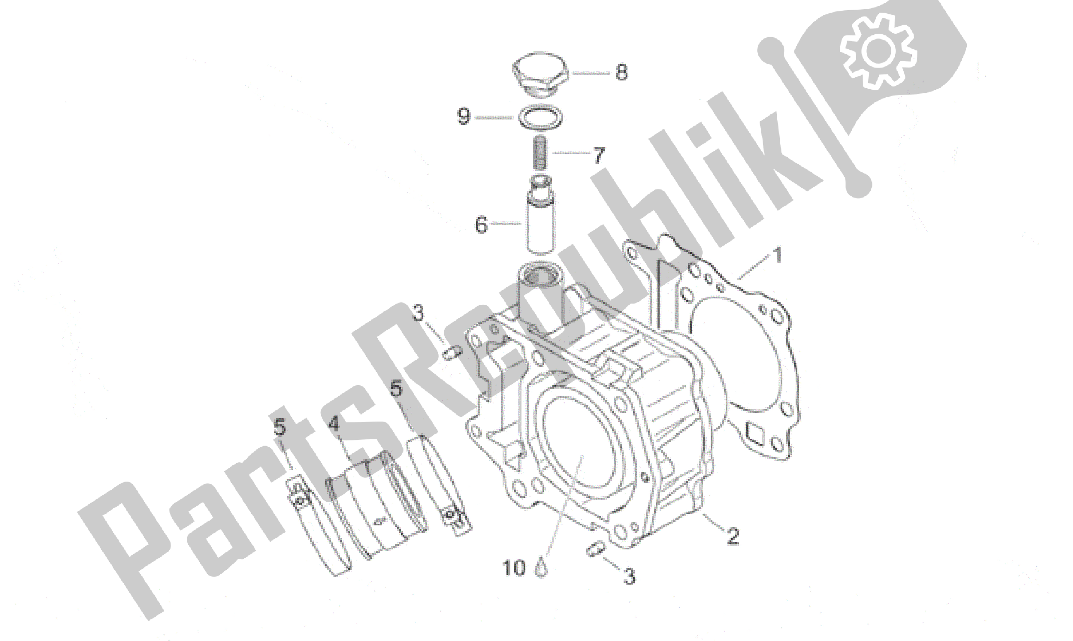 All parts for the Cylinder of the Aprilia Leonardo 150 1996 - 1998