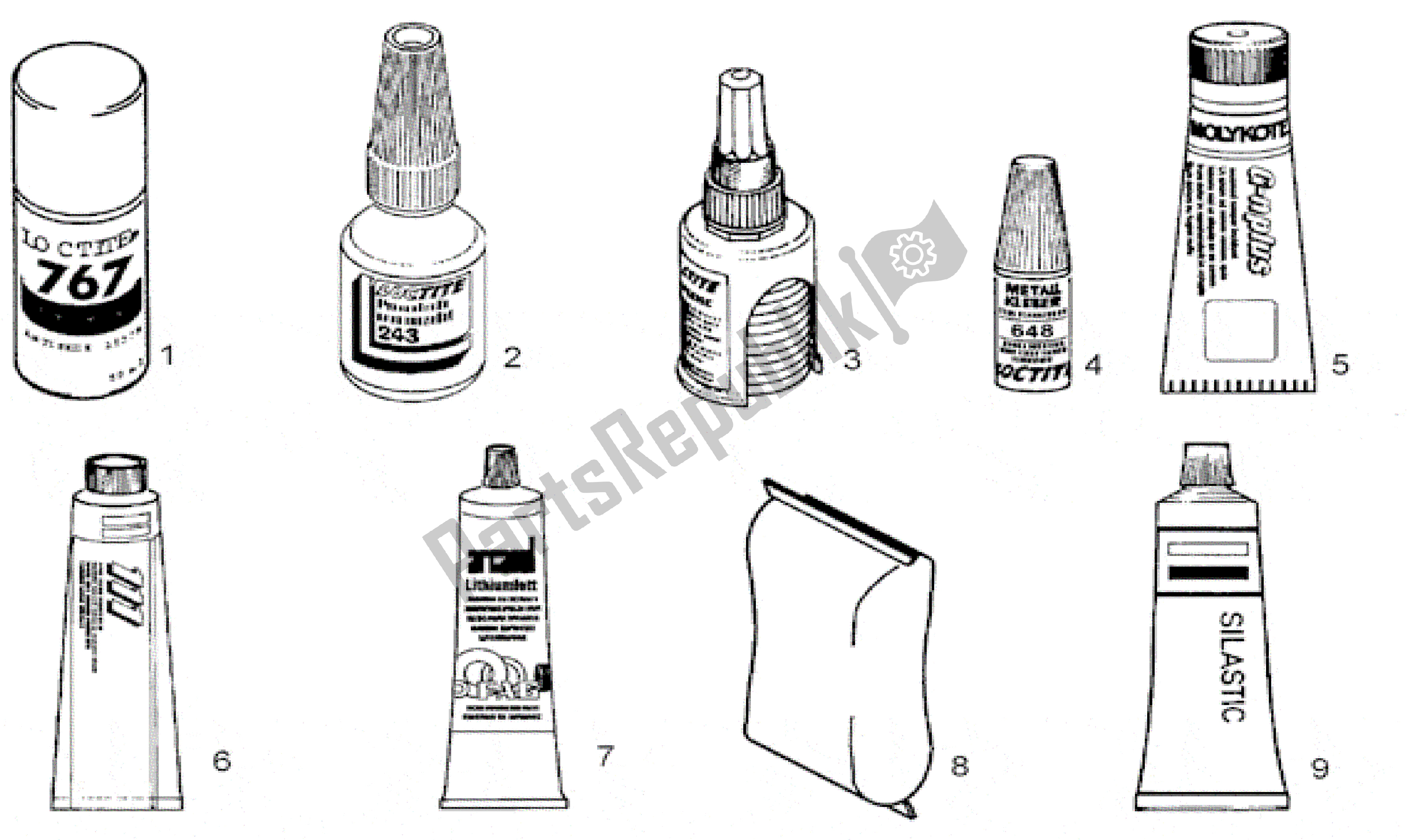 All parts for the Sealing And Lubricating Agents of the Aprilia Leonardo 150 1996 - 1998