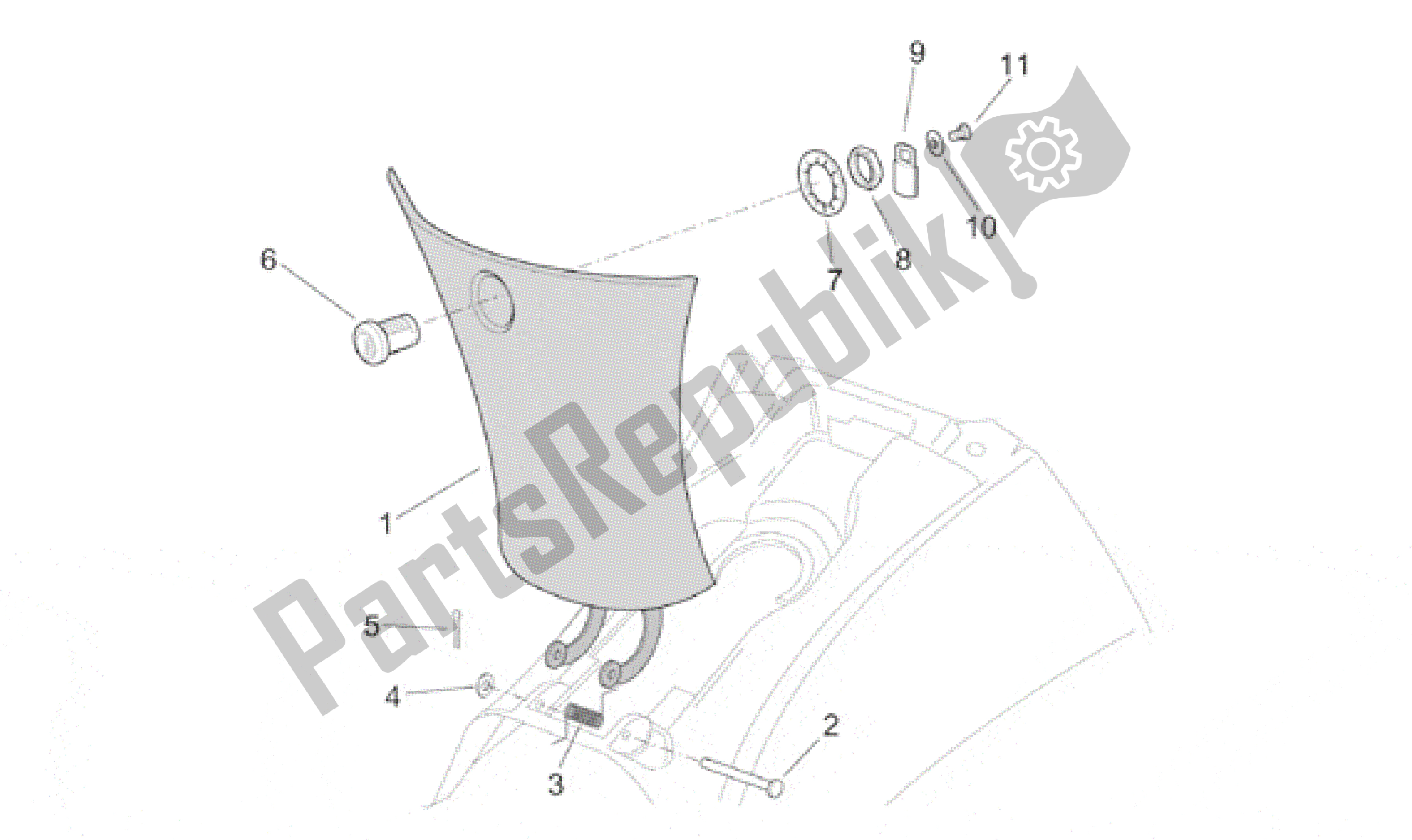 All parts for the Central Body - Tunnel of the Aprilia Leonardo 125 1999 - 2001