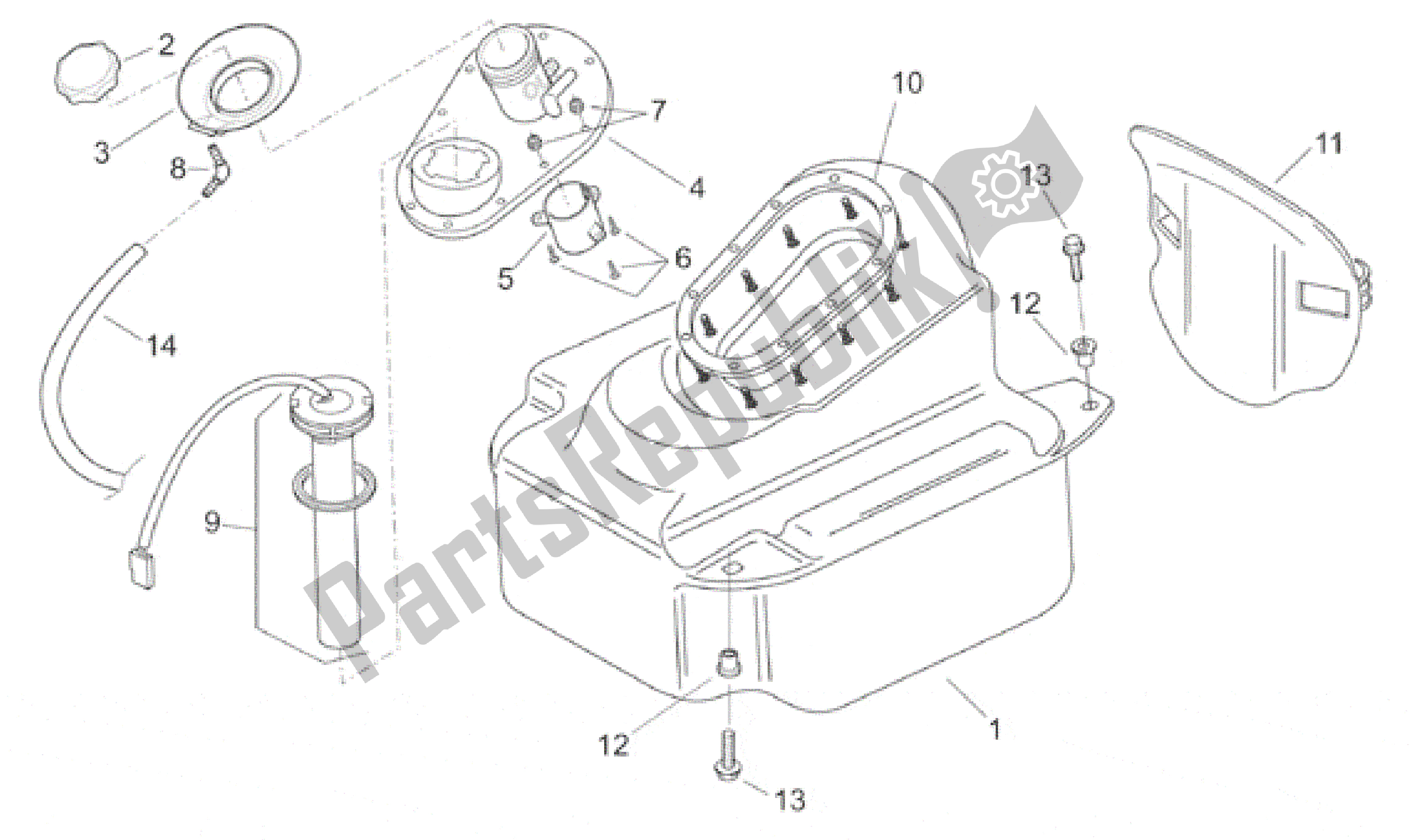 Todas las partes para Tanque de Aprilia Leonardo 125 1999 - 2001