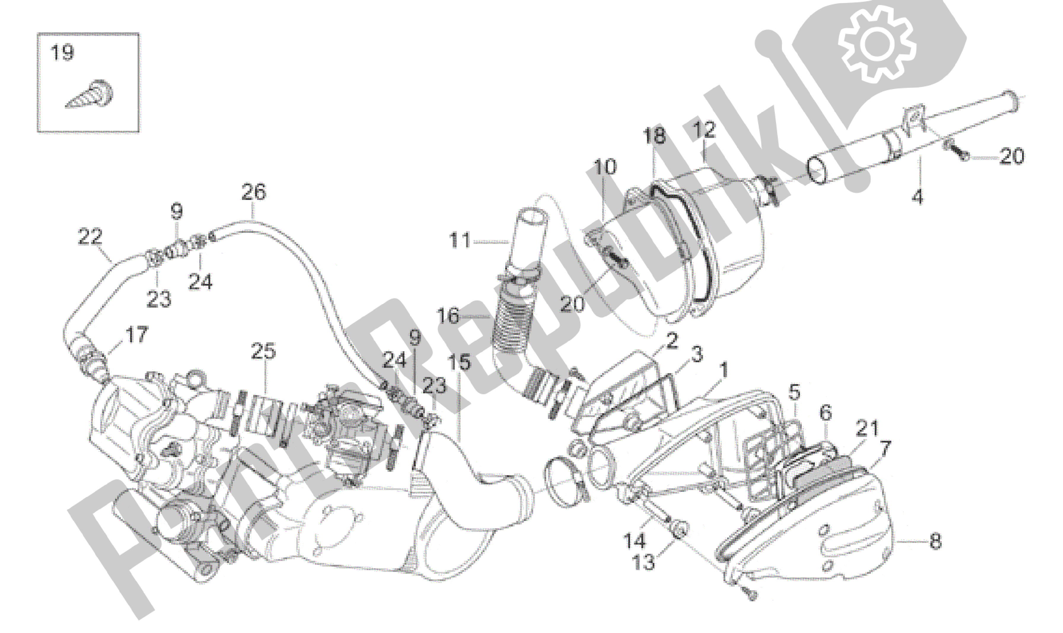 Alle Teile für das Filter des Aprilia Leonardo 125 1999 - 2001