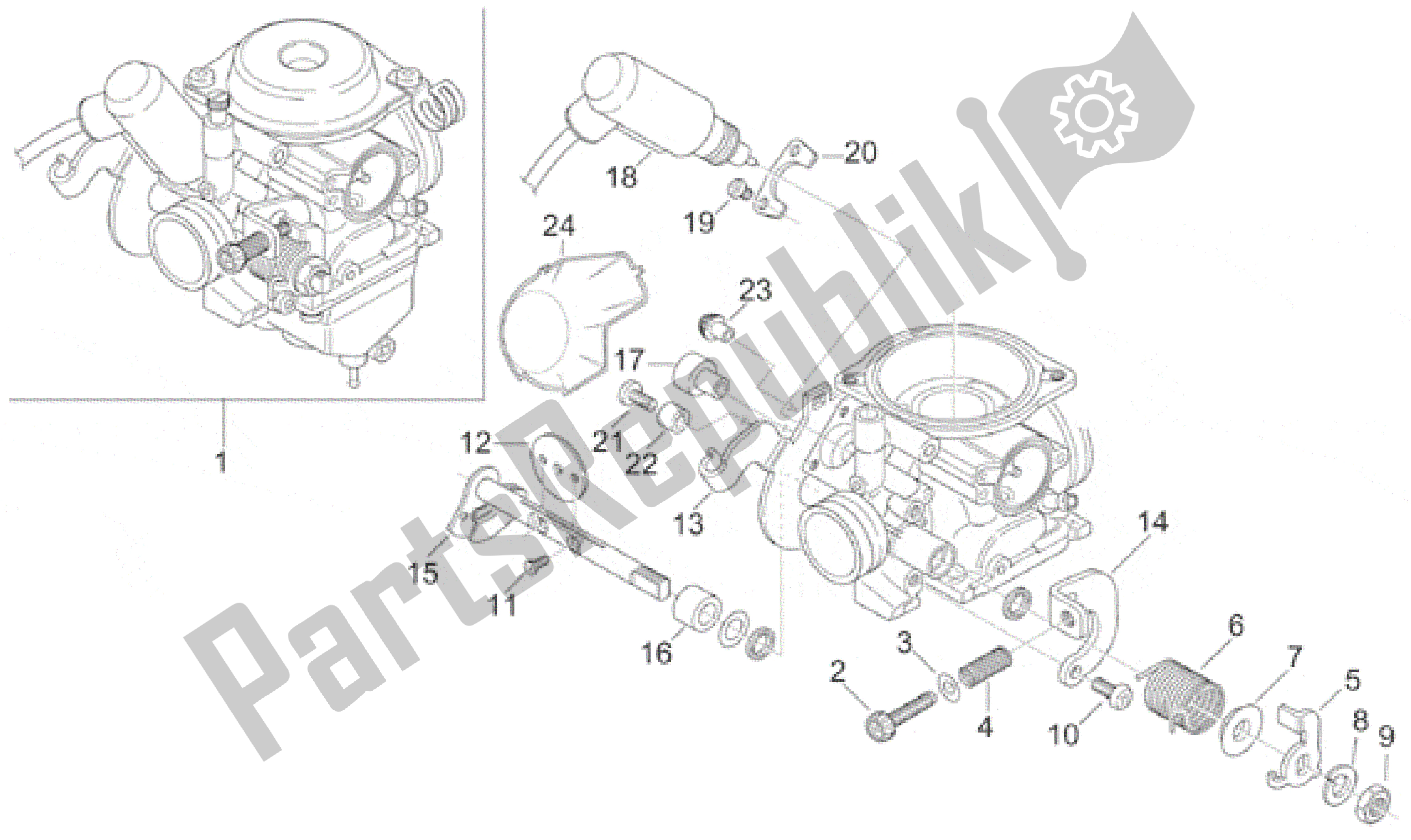 Alle onderdelen voor de Carburateur Ii van de Aprilia Leonardo 125 1999 - 2001