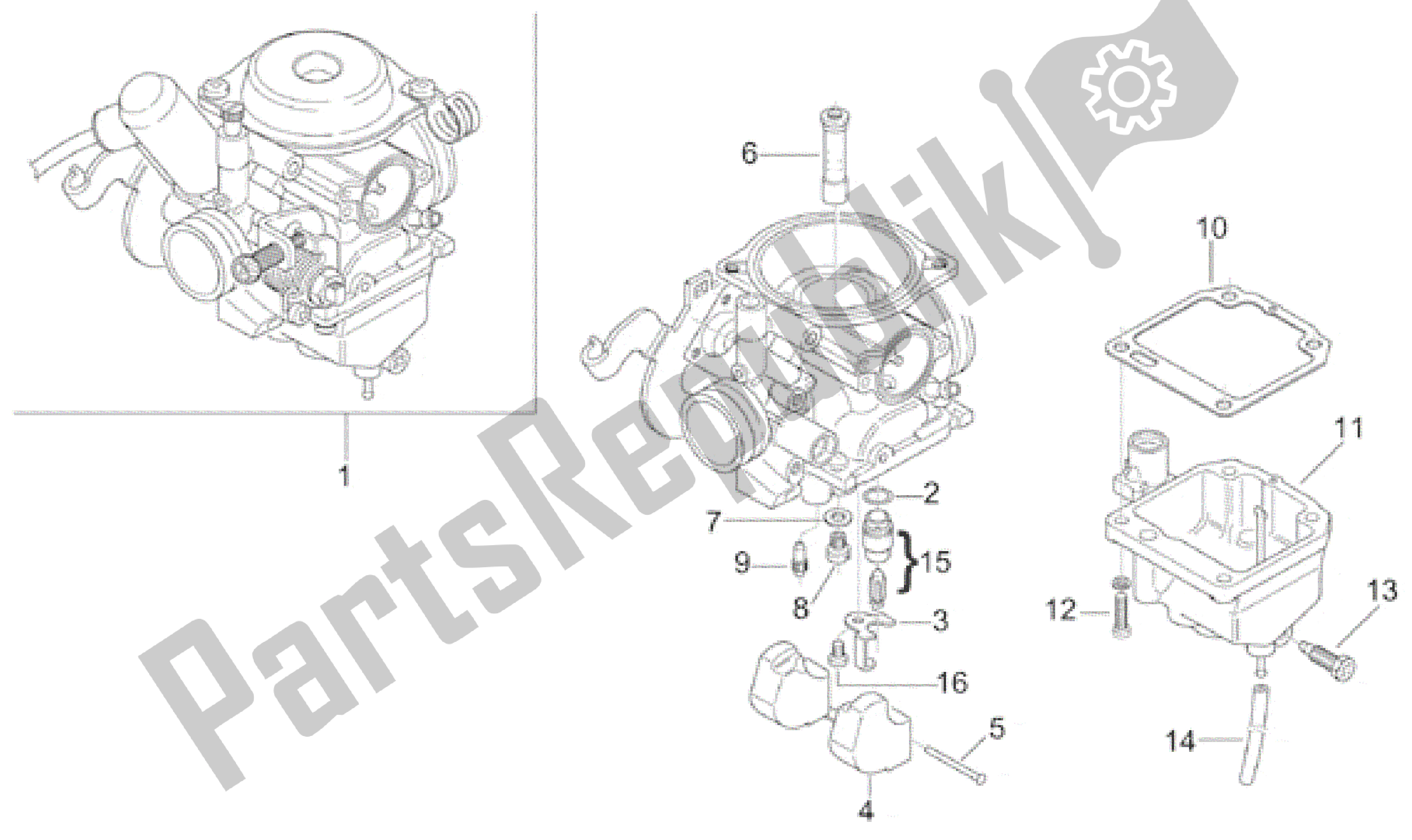 All parts for the Carburettor Iii of the Aprilia Leonardo 125 1999 - 2001