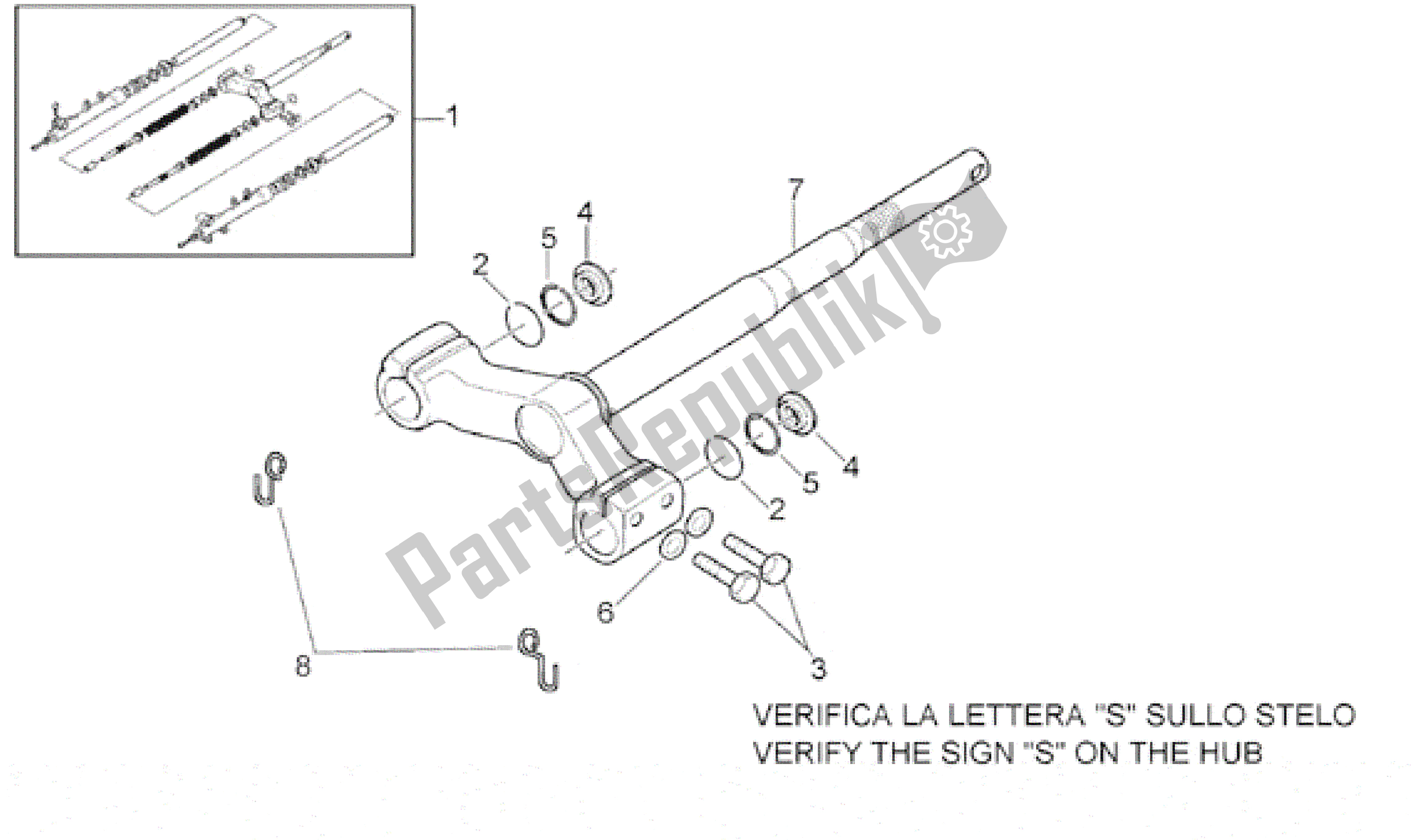 Todas as partes de Garfo Dianteiro - Base Da Haste do Aprilia Leonardo 125 1999 - 2001