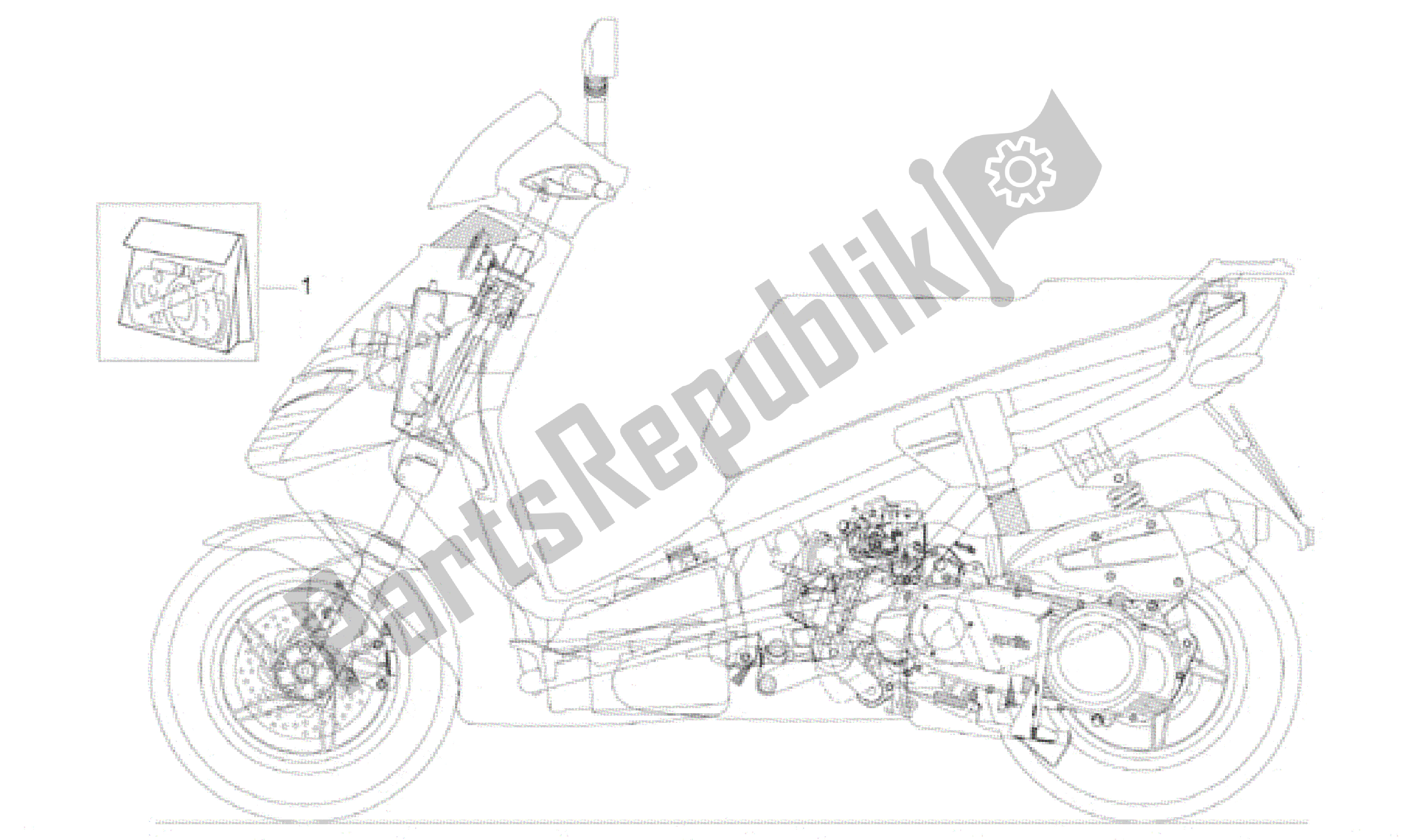 Toutes les pièces pour le Ensemble De Décalcomanies du Aprilia Leonardo 125 1999 - 2001