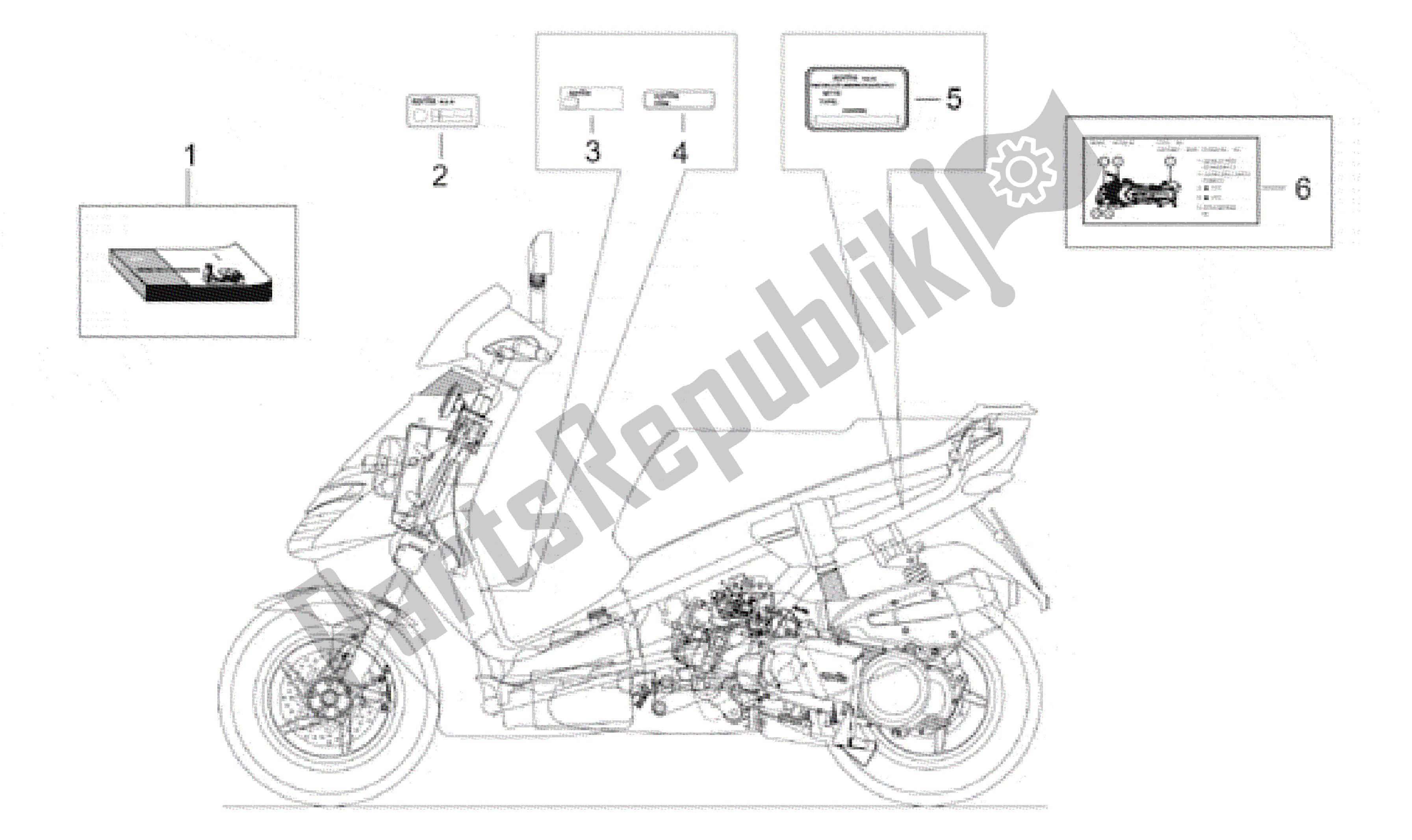 Todas las partes para Juego De Placas Y Manual de Aprilia Leonardo 125 1999 - 2001