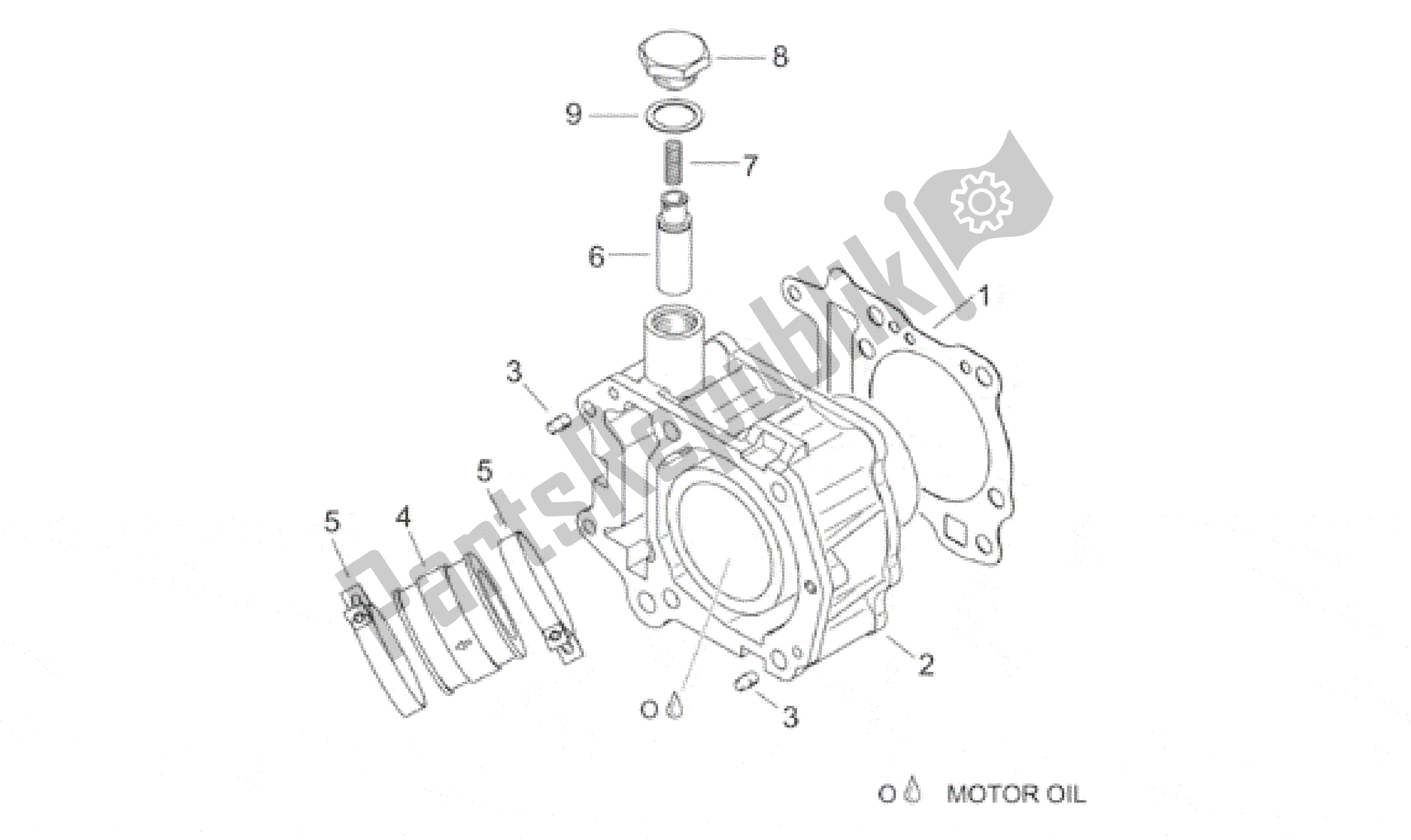 All parts for the Cylinder of the Aprilia Leonardo 125 1999 - 2001