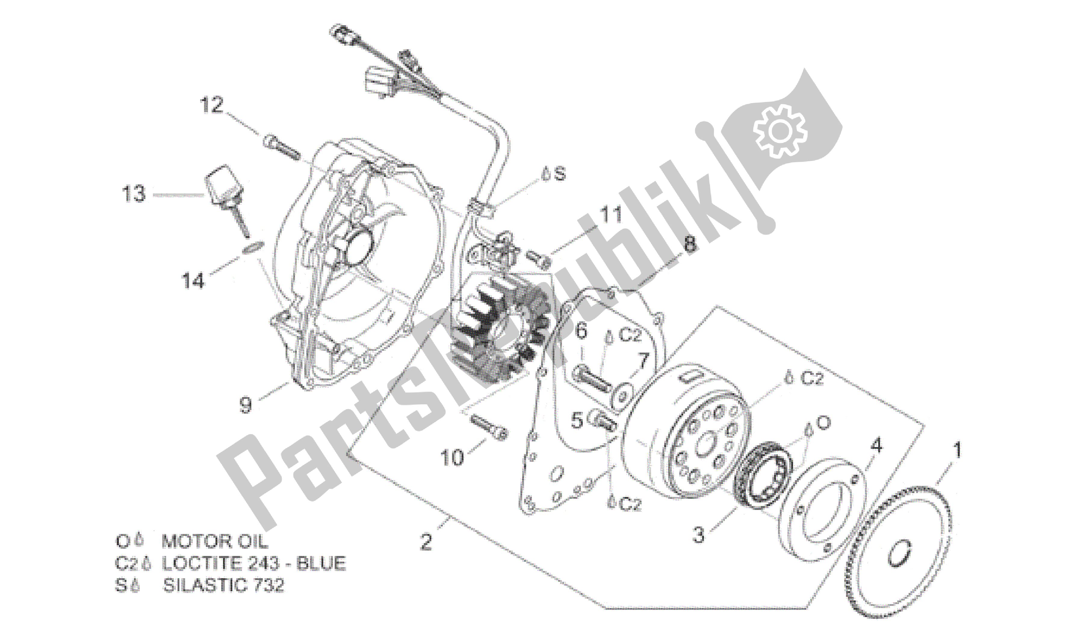 All parts for the Ignition Unit of the Aprilia Leonardo 125 1999 - 2001