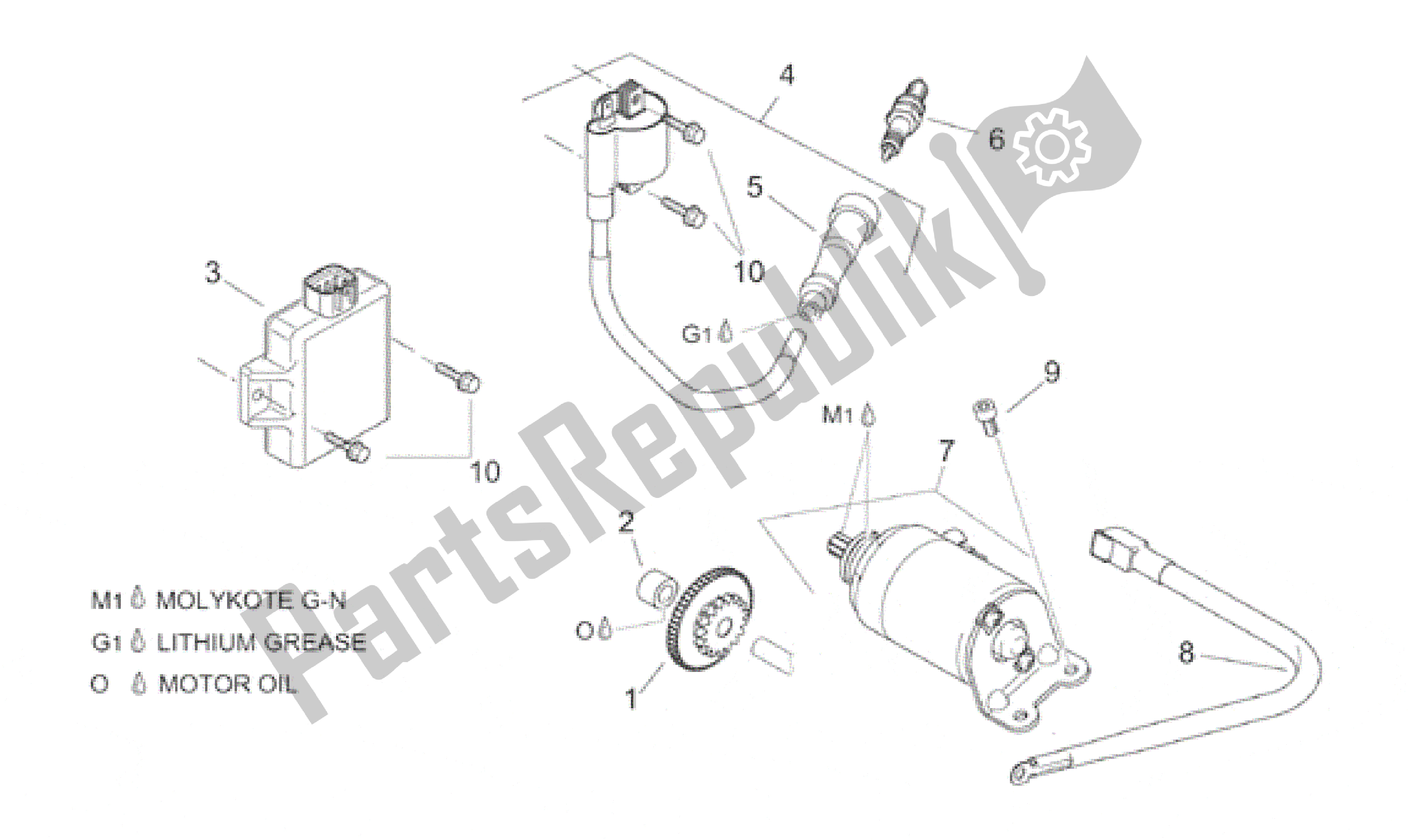 Toutes les pièces pour le Démarreur du Aprilia Leonardo 125 1999 - 2001