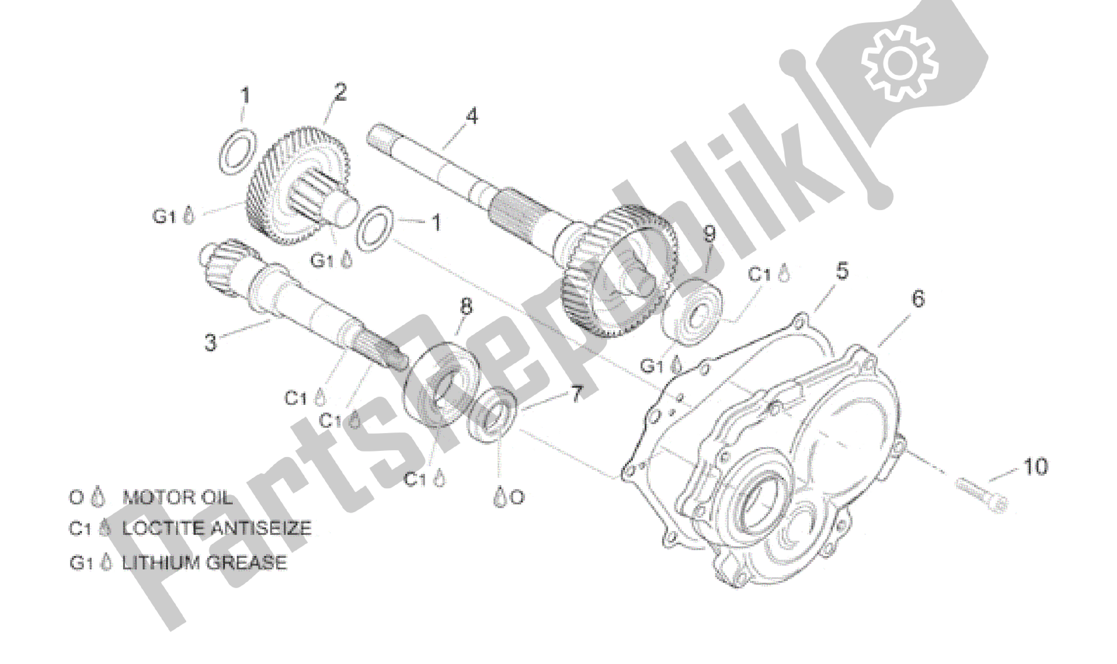 Todas las partes para Transmisión de Aprilia Leonardo 125 1999 - 2001