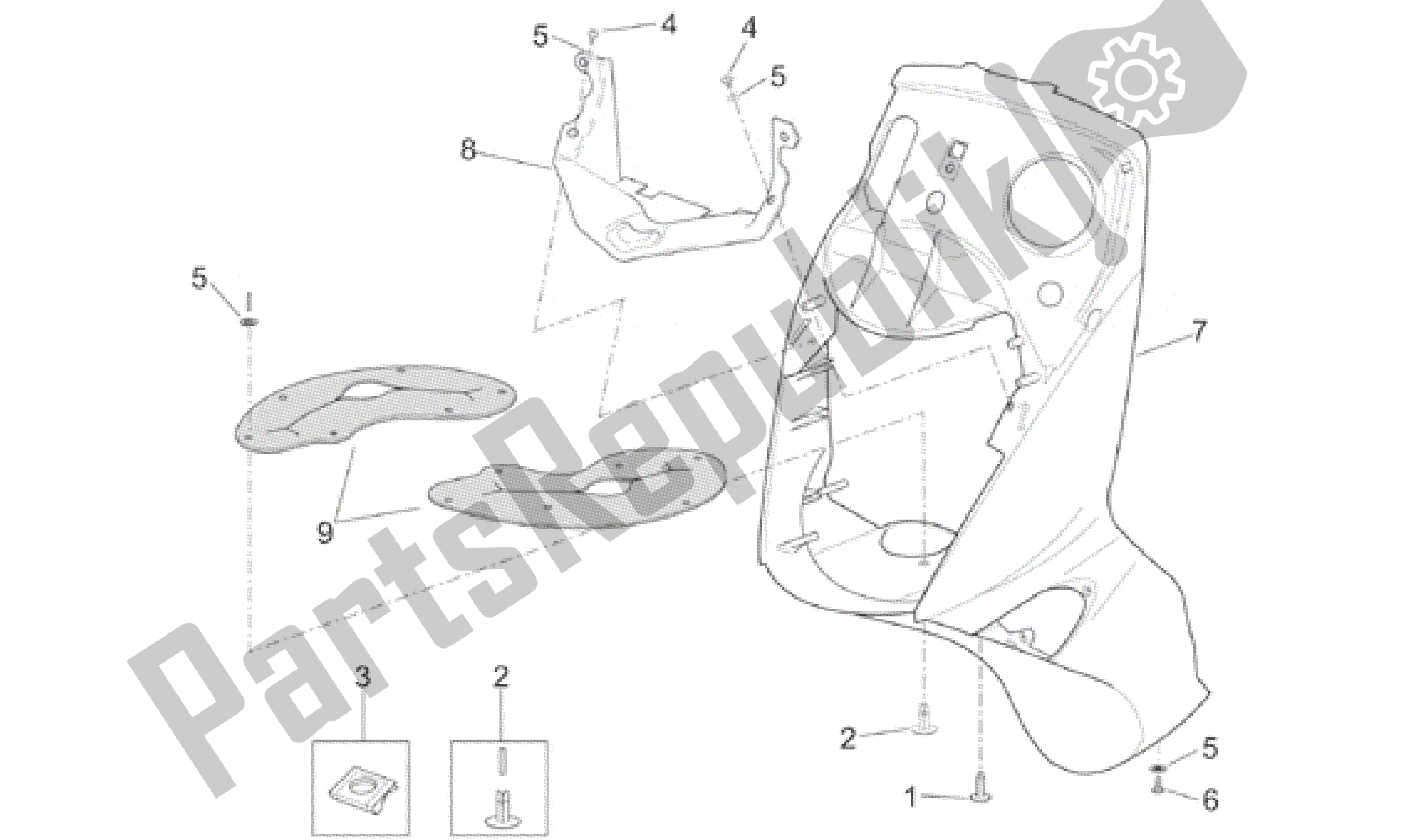 Toutes les pièces pour le Corps Avant - Bouclier du Aprilia Leonardo 150 1999 - 2001