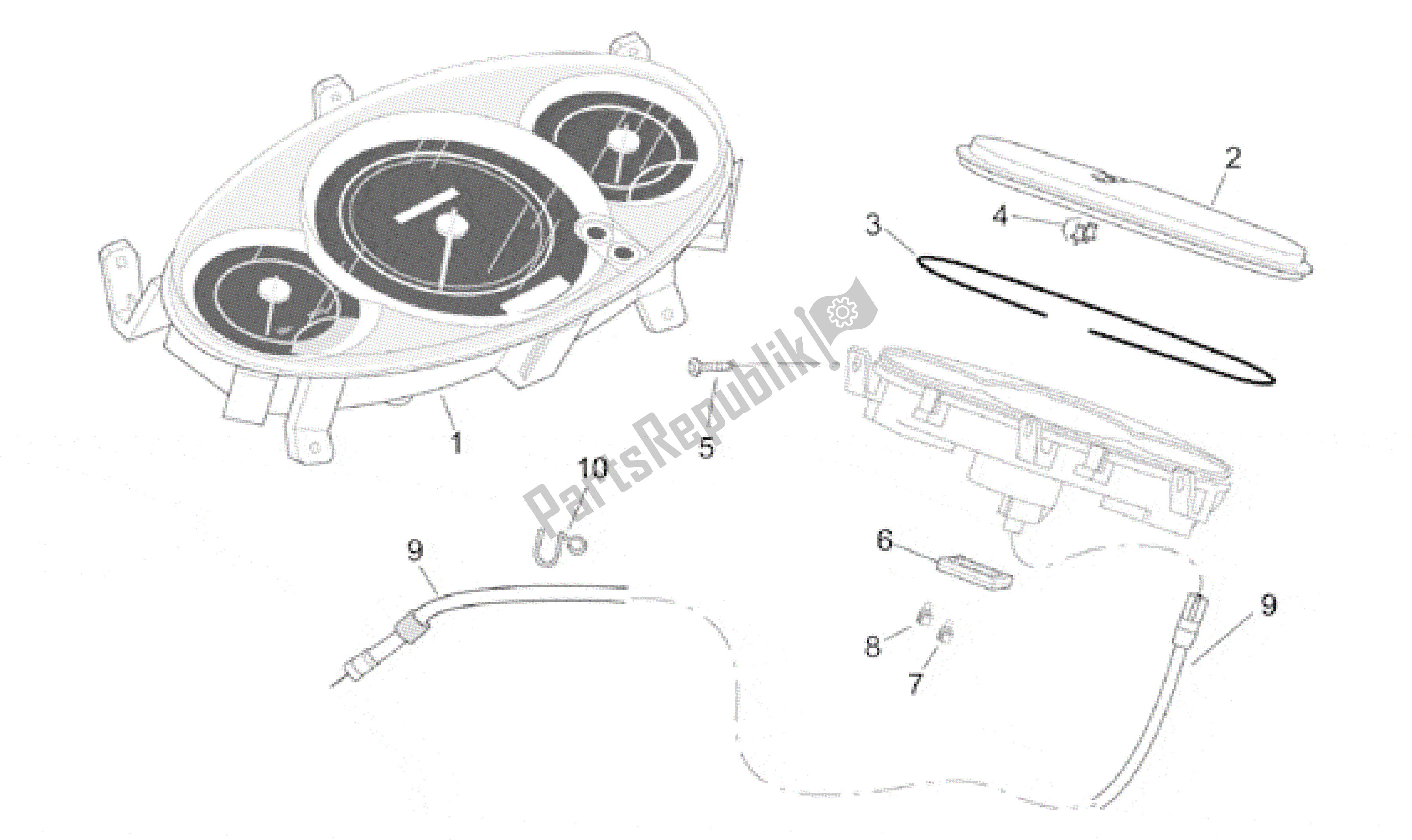 All parts for the Dashboard of the Aprilia Leonardo 150 1999 - 2001
