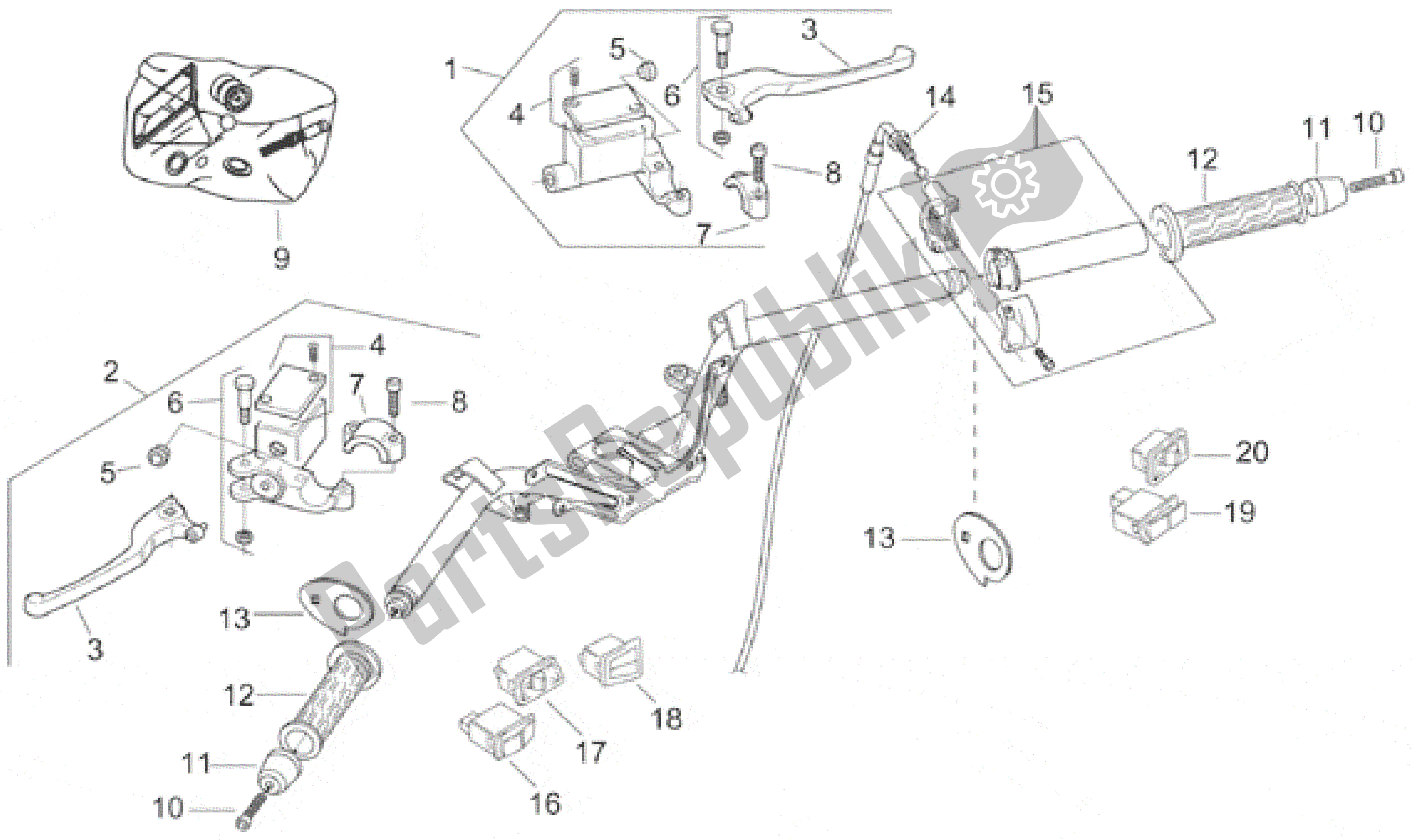 Toutes les pièces pour le Les Contrôles du Aprilia Leonardo 150 1999 - 2001