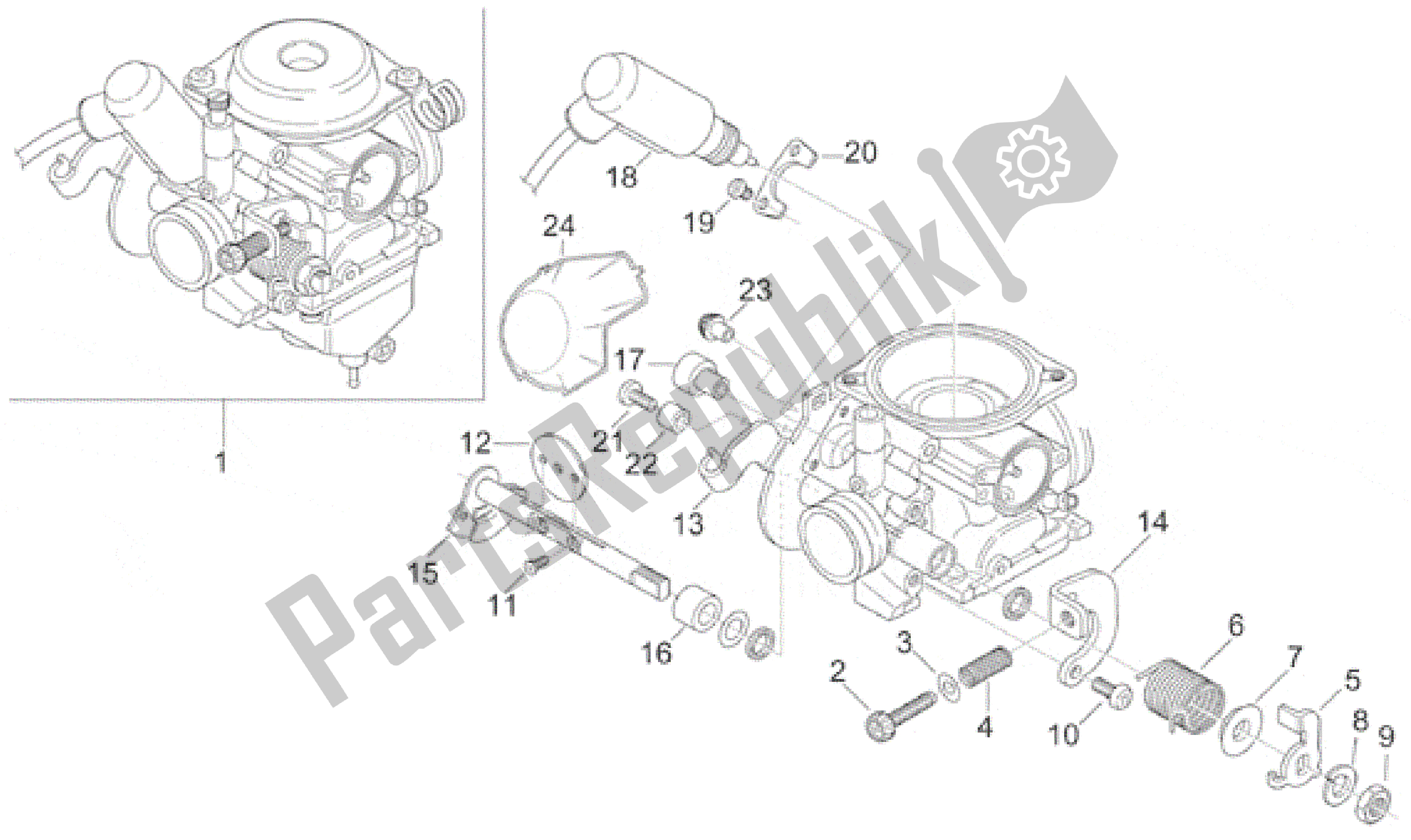Alle onderdelen voor de Carburateur Ii van de Aprilia Leonardo 150 1999 - 2001