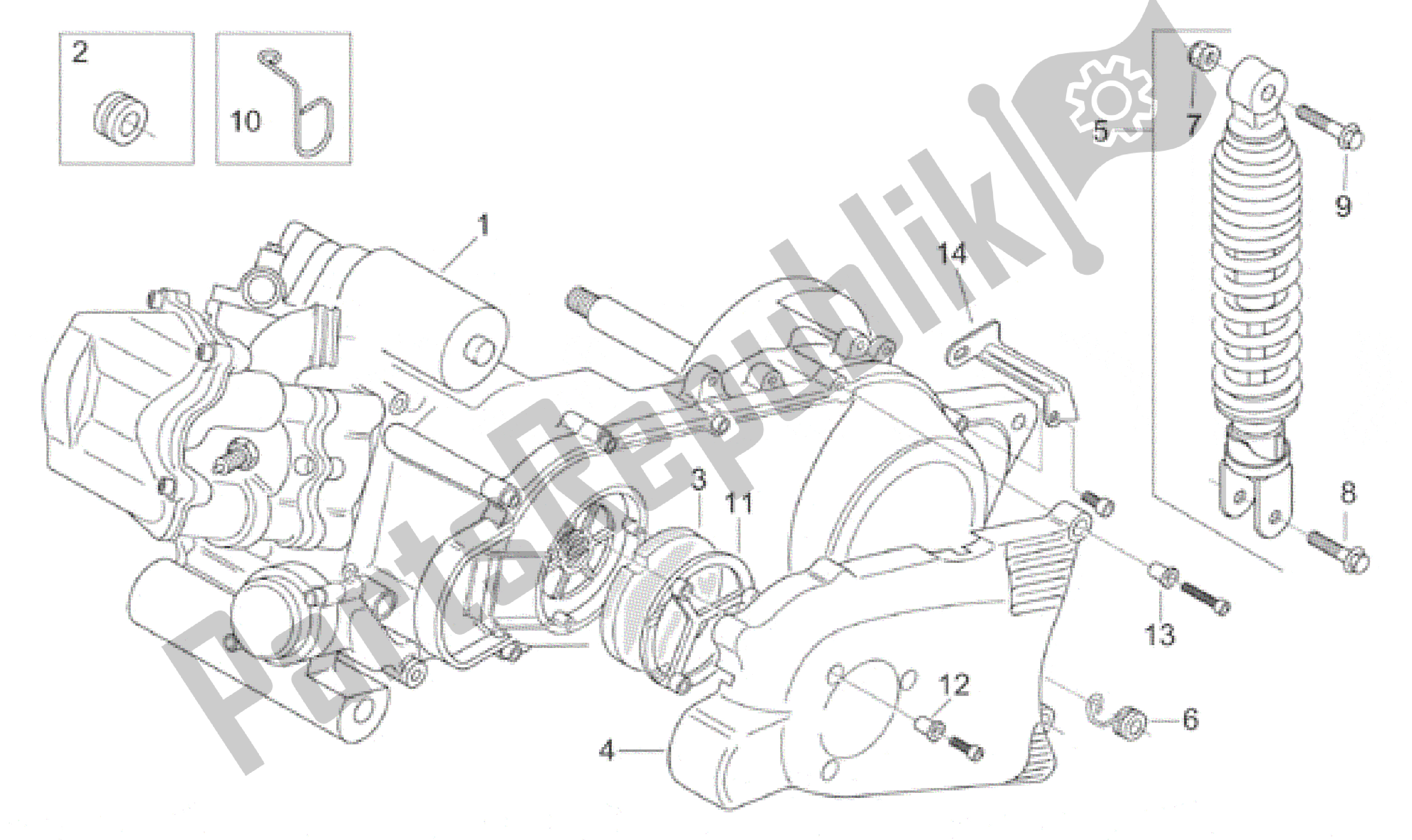 Alle Teile für das Motor des Aprilia Leonardo 150 1999 - 2001