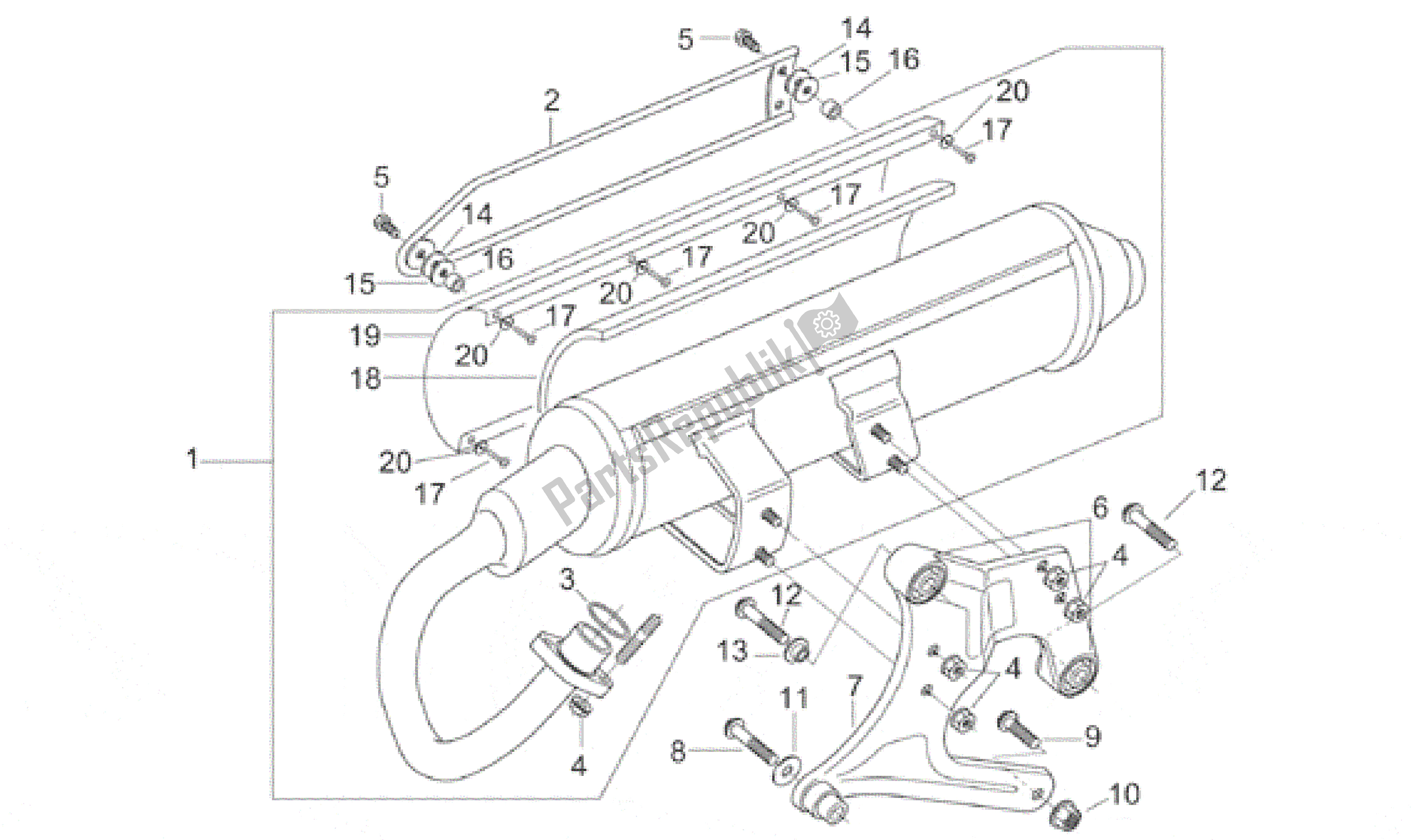 Toutes les pièces pour le Unité D'échappement du Aprilia Leonardo 150 1999 - 2001