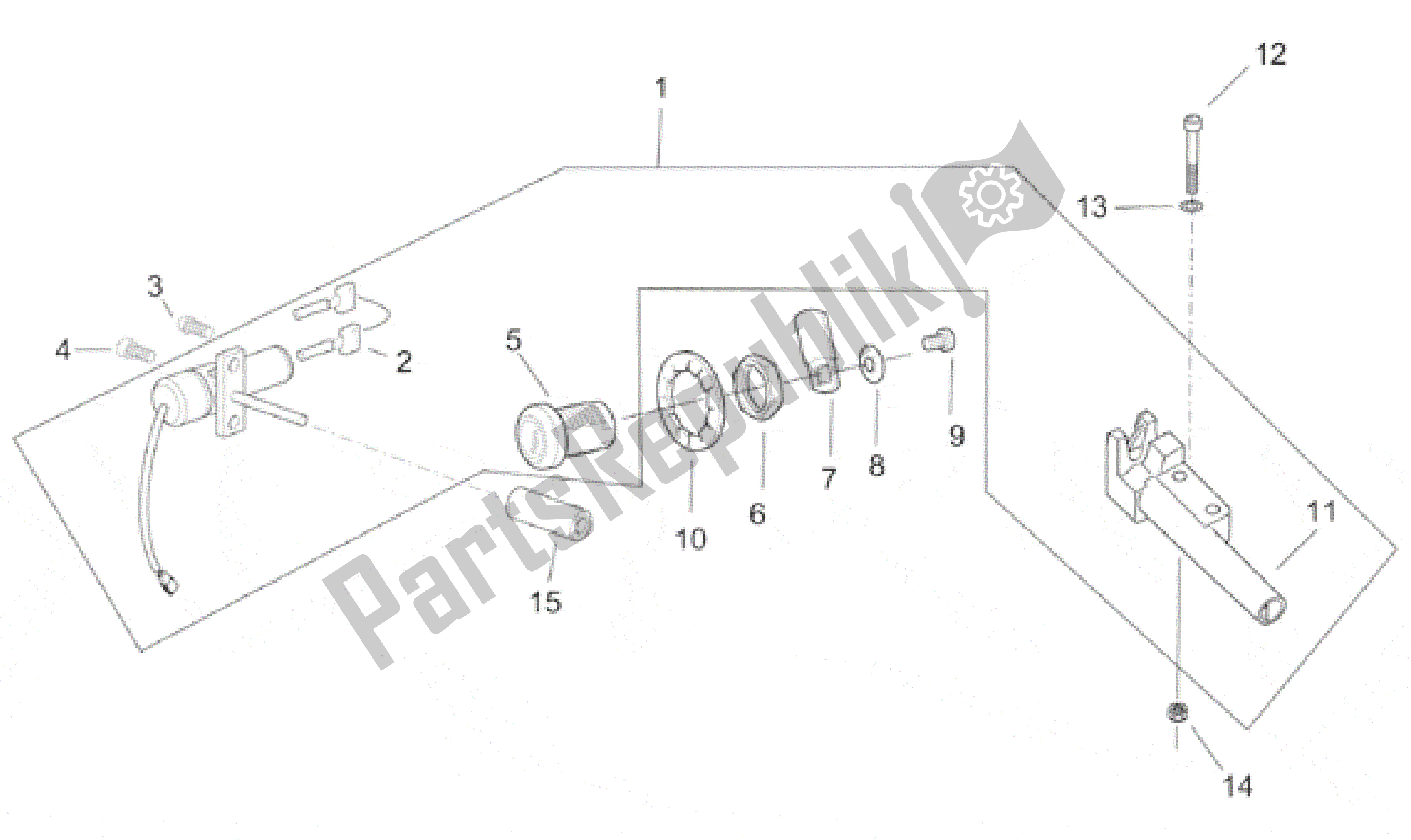 Todas las partes para Kit De Hardware De Bloqueo de Aprilia Leonardo 150 1999 - 2001