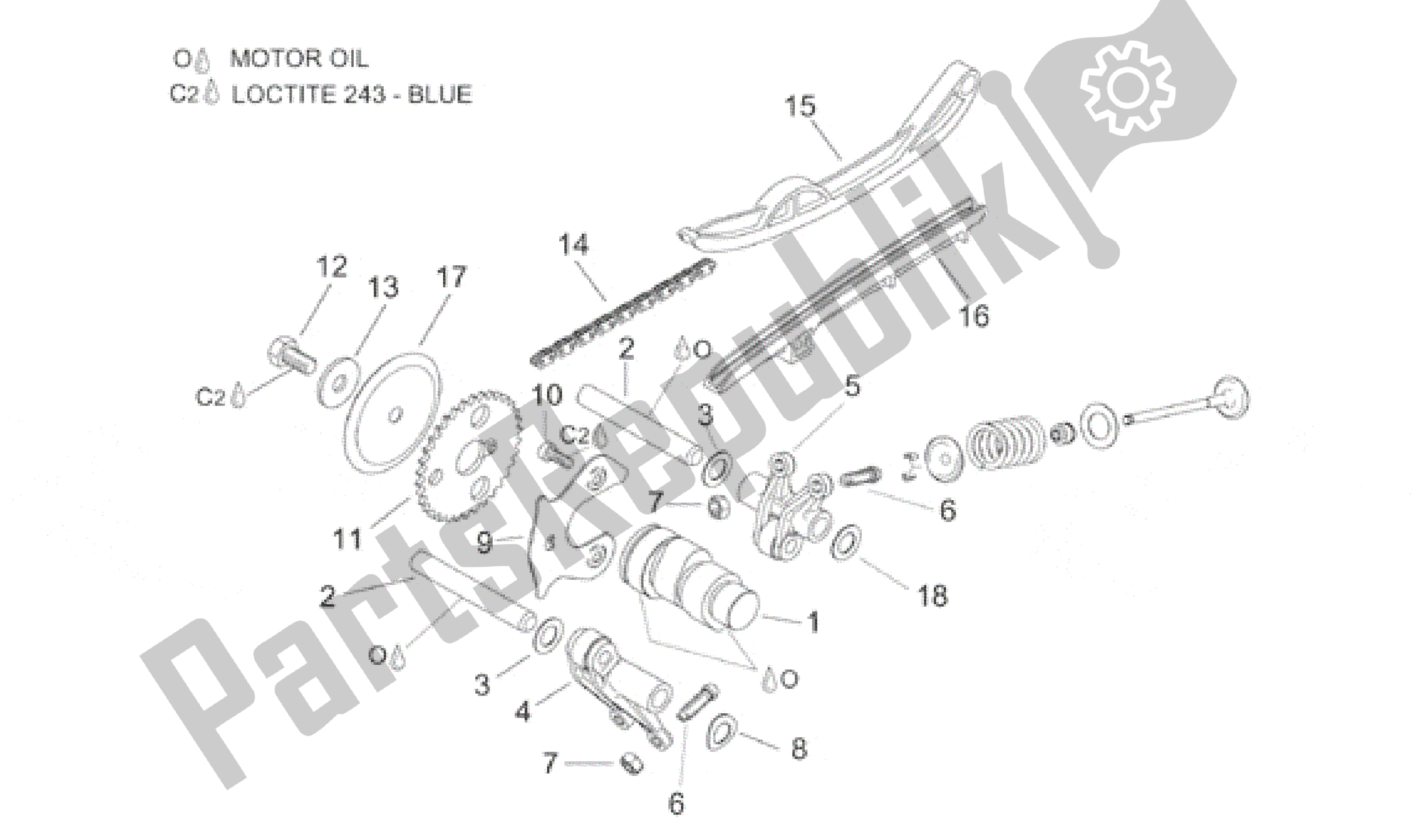 Toutes les pièces pour le Commande De Soupape du Aprilia Leonardo 150 1999 - 2001