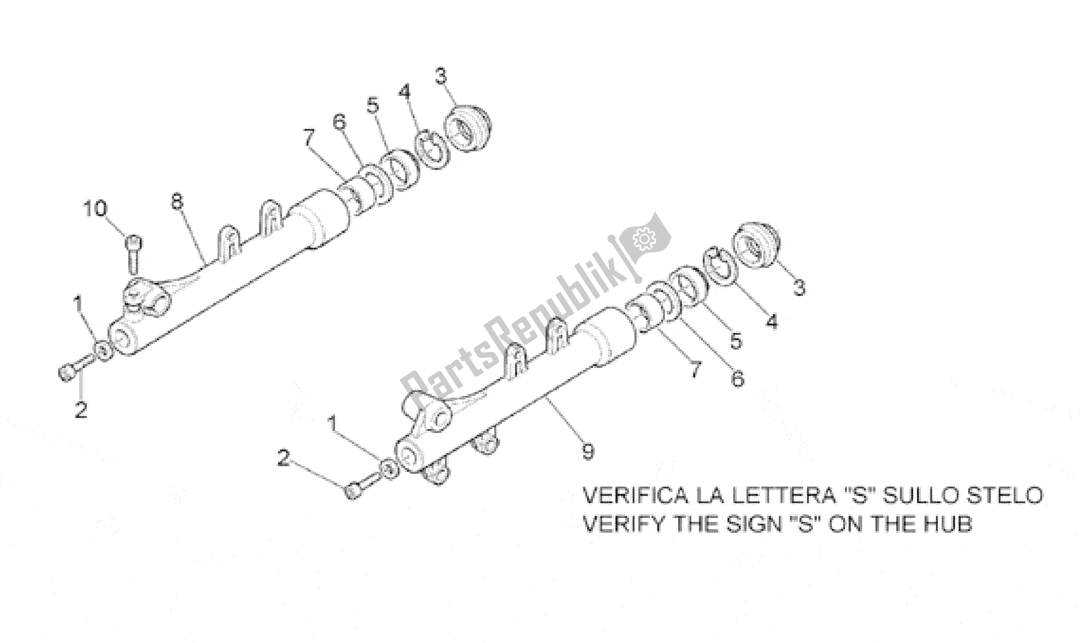 Tutte le parti per il Forcella Anteriore - Maniche del Aprilia Leonardo 150 1999 - 2001