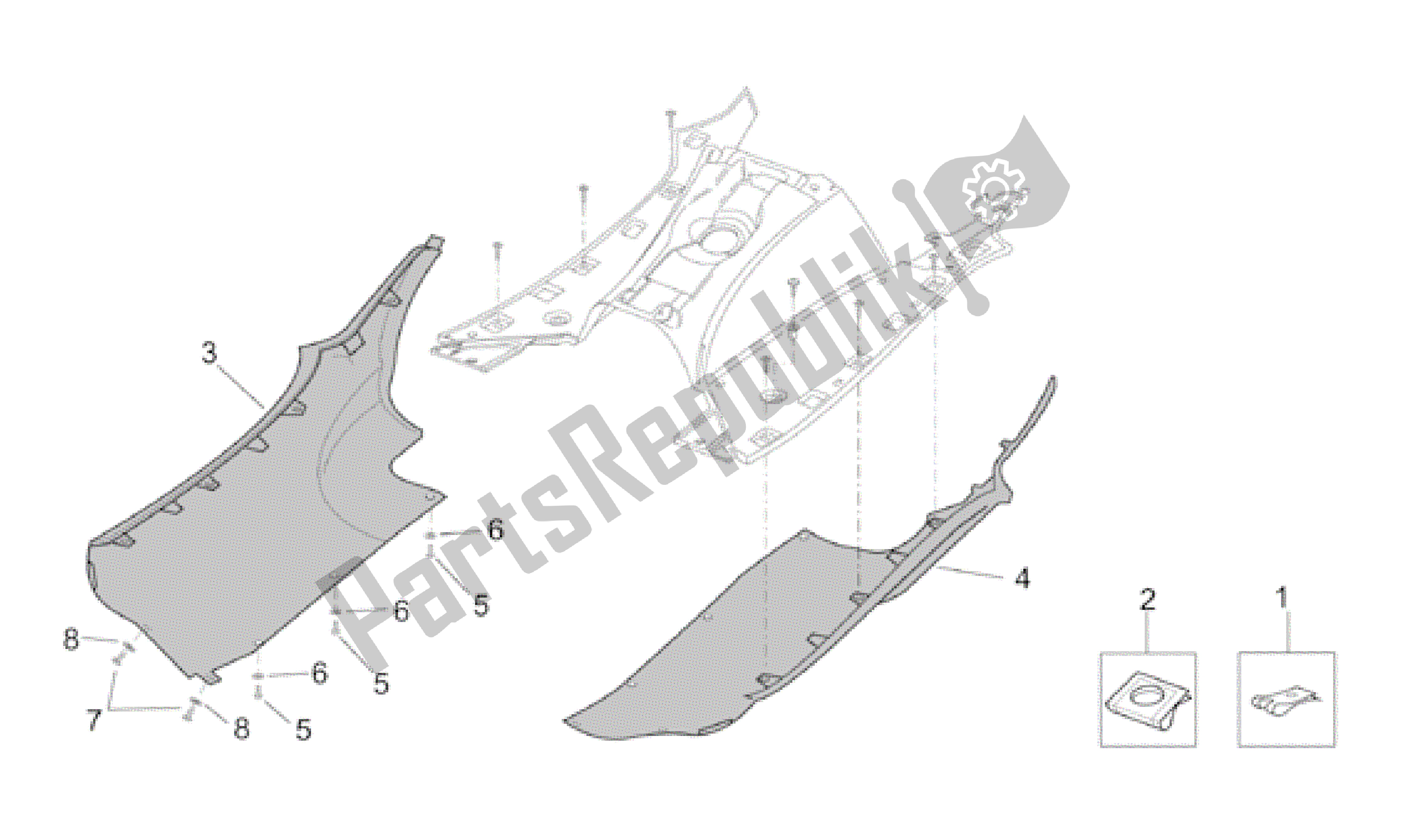 Toutes les pièces pour le Corps Central - Carénages Latéraux du Aprilia Leonardo 125 2001