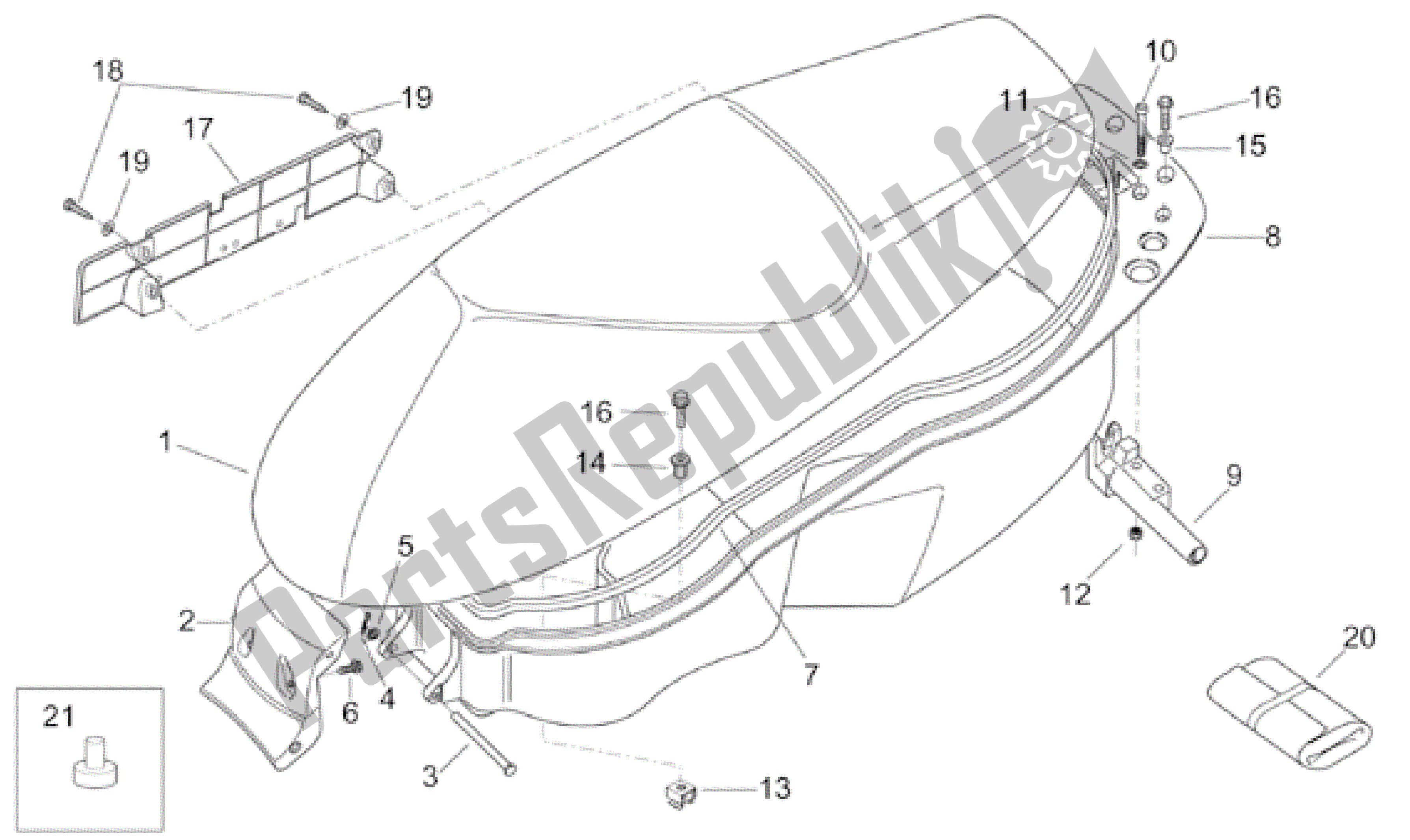 Todas las partes para Unidad De Silla De Montar de Aprilia Leonardo 125 2001