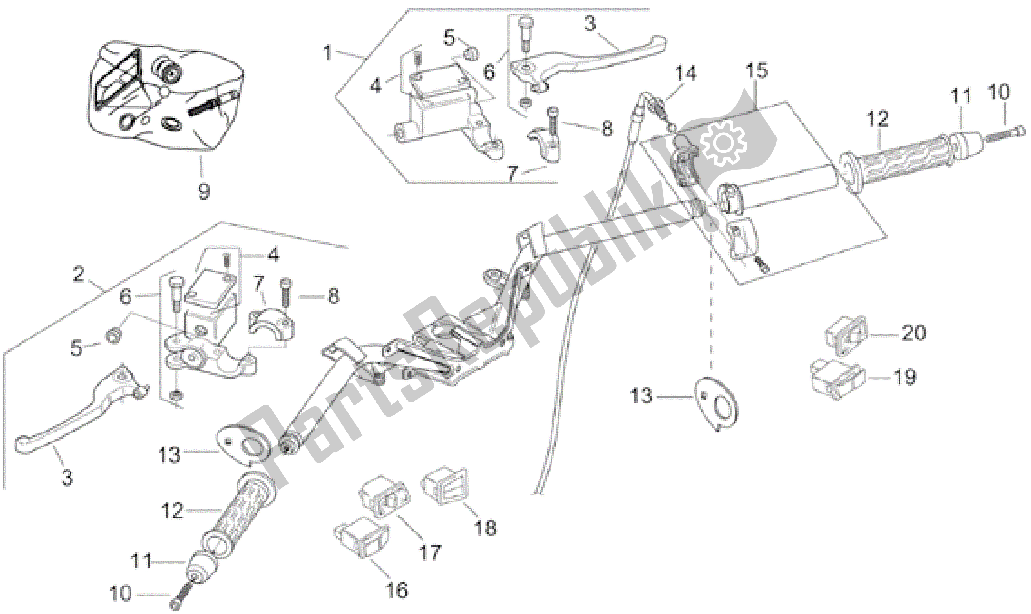 Todas las partes para Control S de Aprilia Leonardo 125 2001