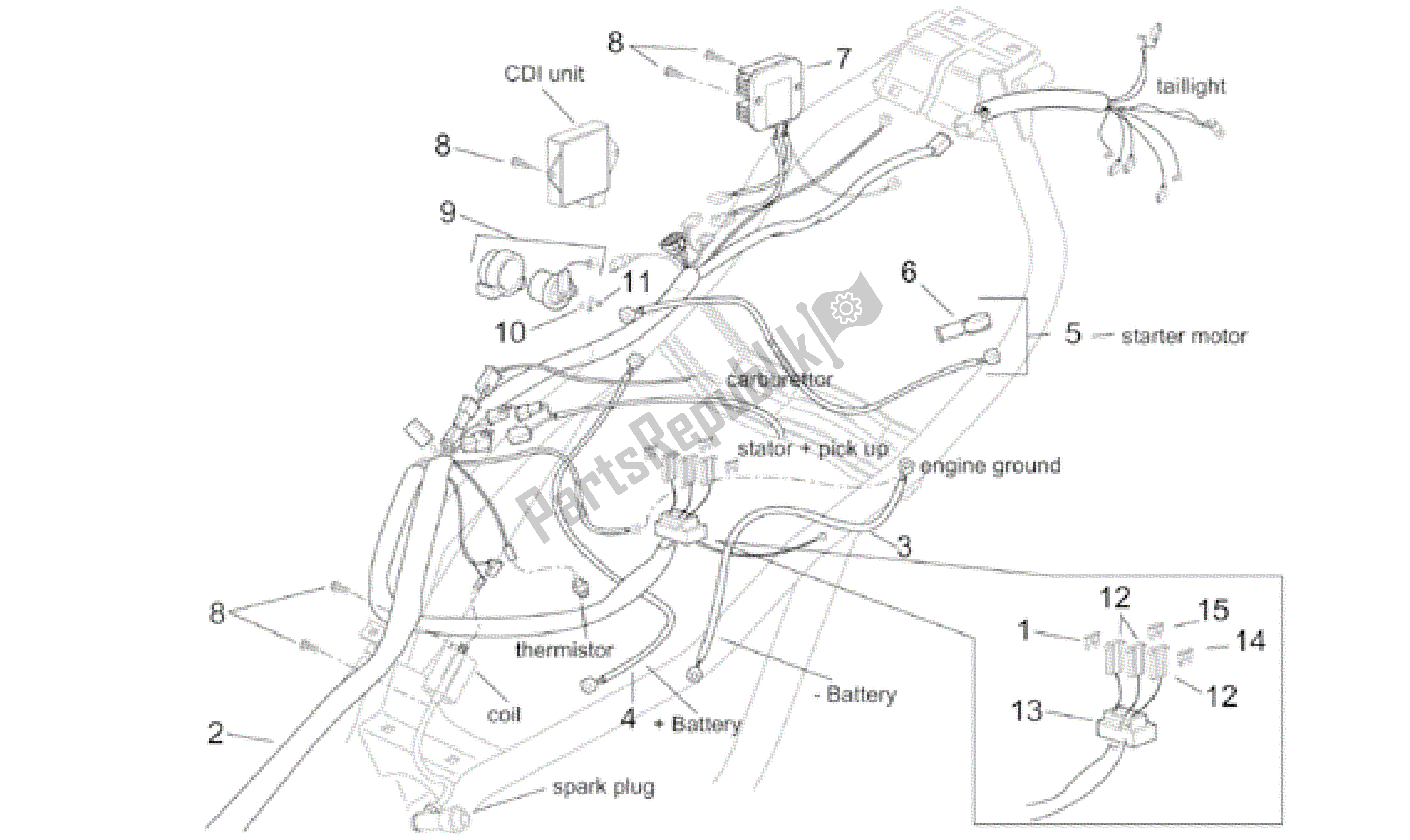 Toutes les pièces pour le Système électrique Ii du Aprilia Leonardo 125 2001