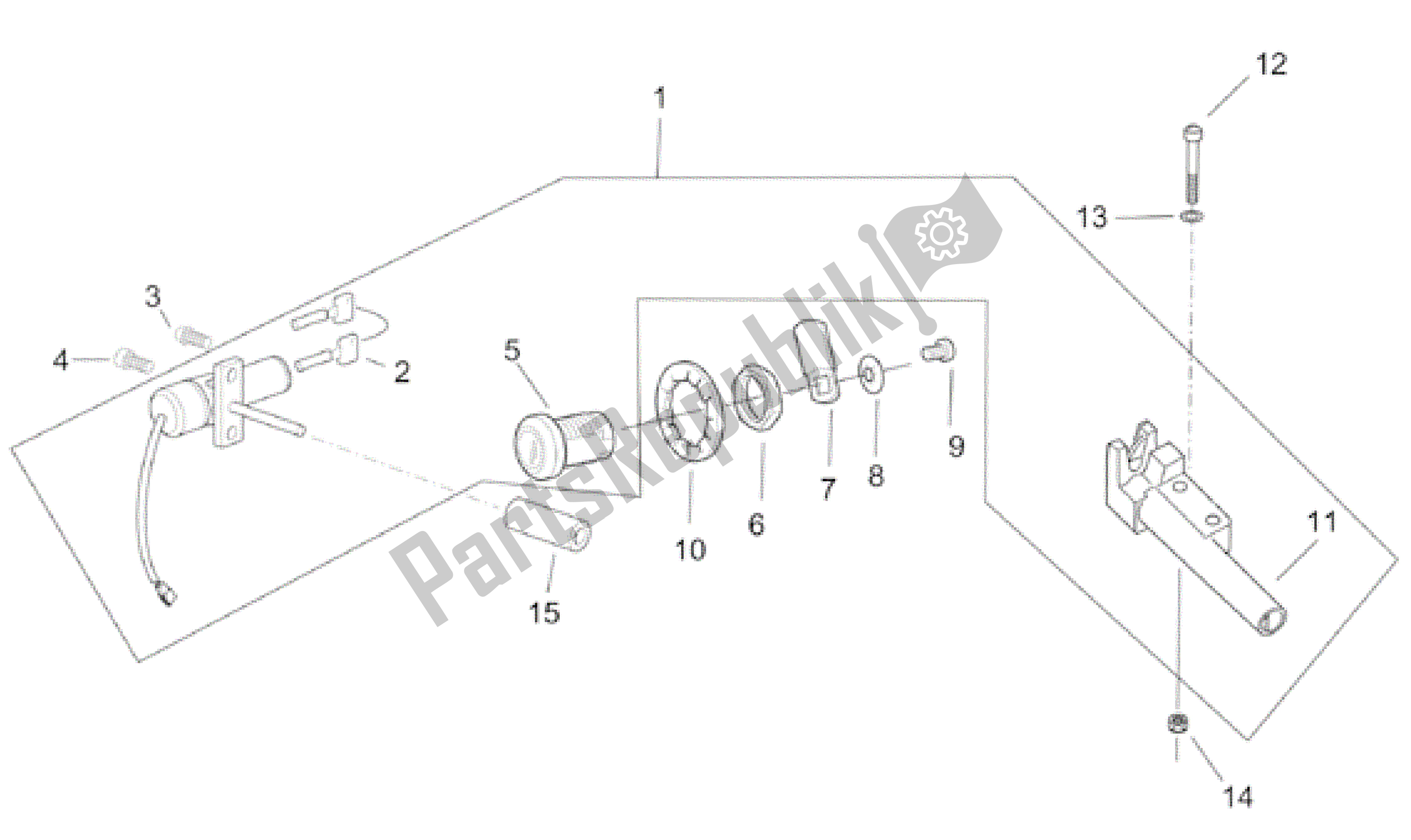 All parts for the Lock Hardware Kit of the Aprilia Leonardo 125 2001