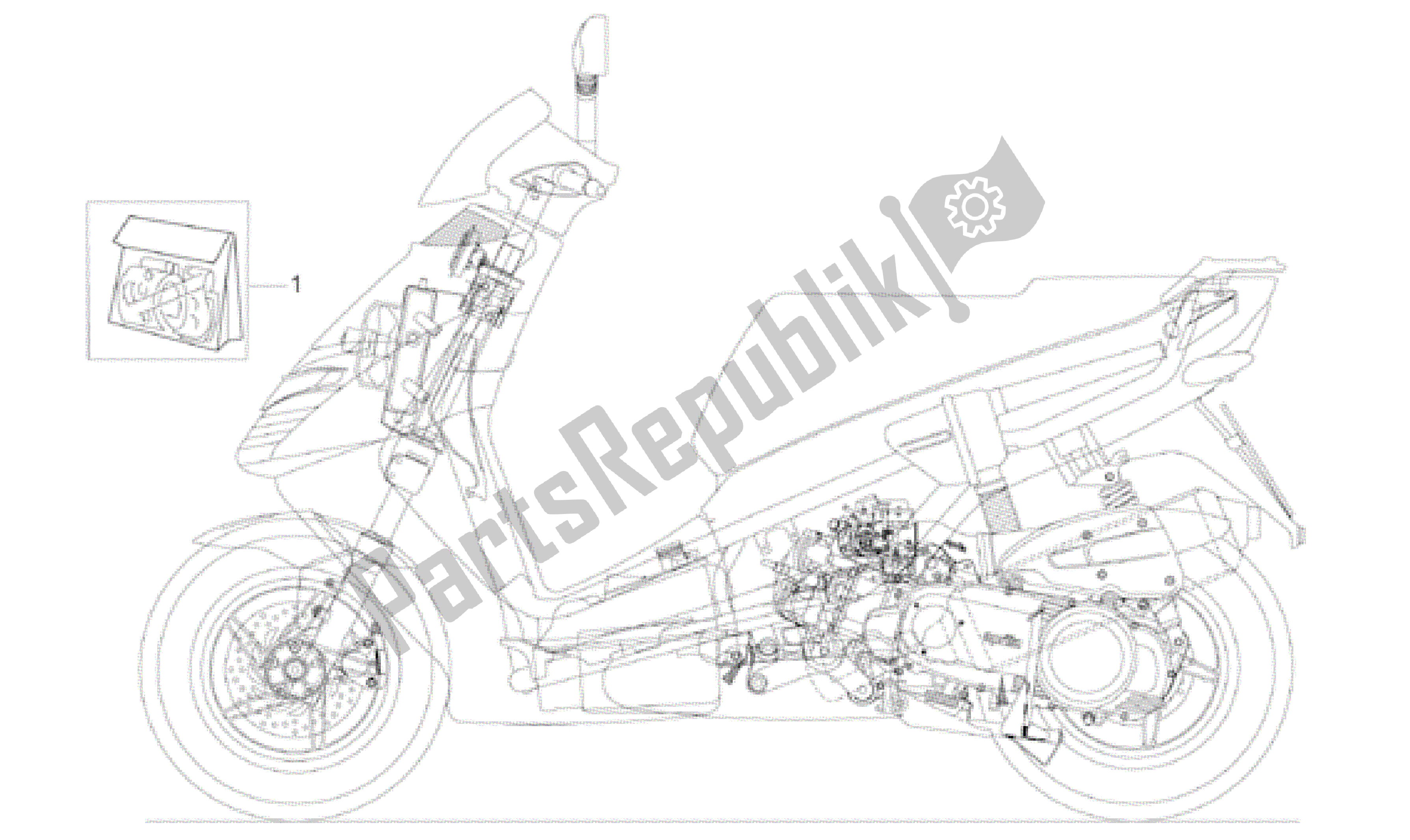 Toutes les pièces pour le Ensemble De Décalcomanies du Aprilia Leonardo 125 2001