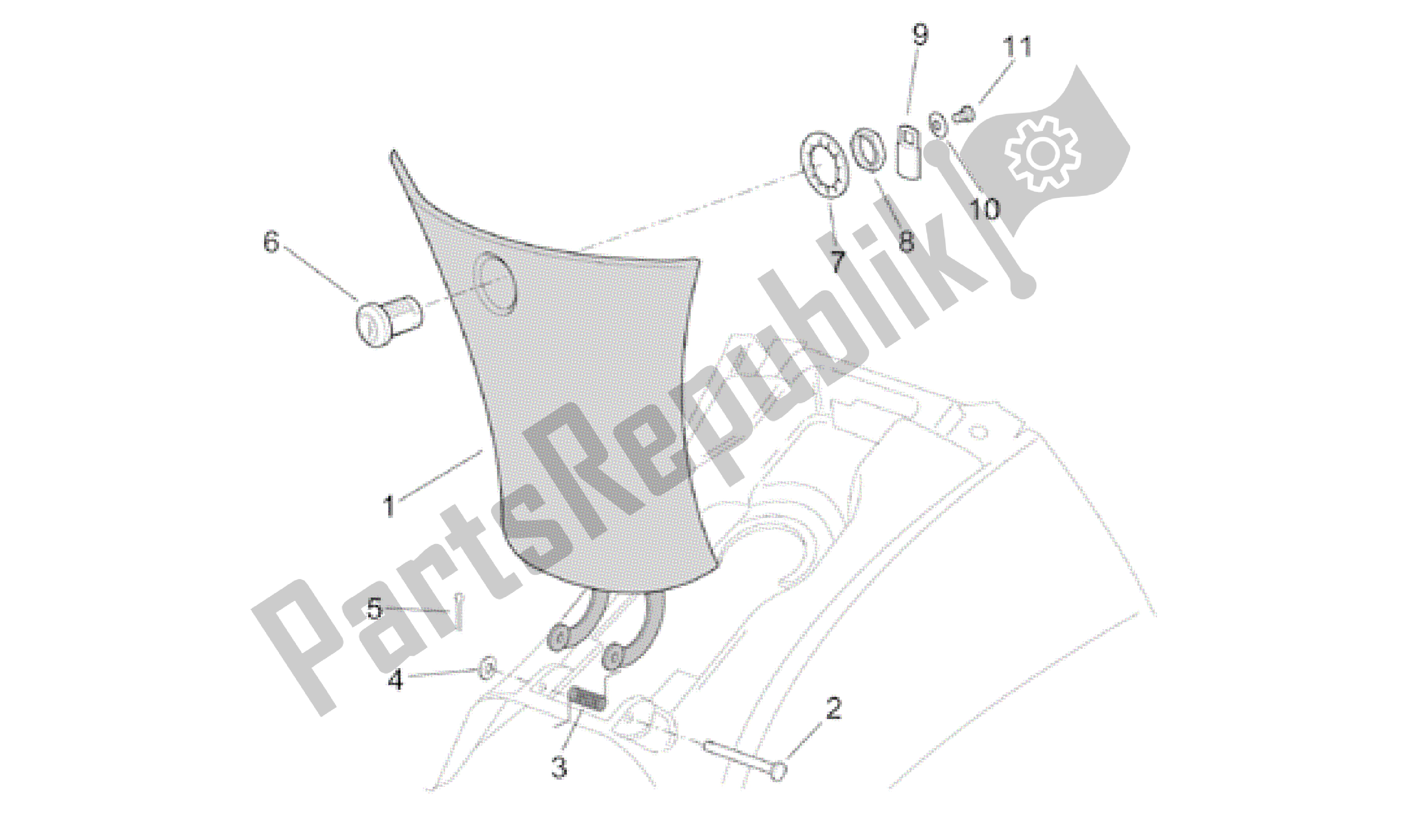 Toutes les pièces pour le Corps Central - Tunnel du Aprilia Leonardo 150 2001