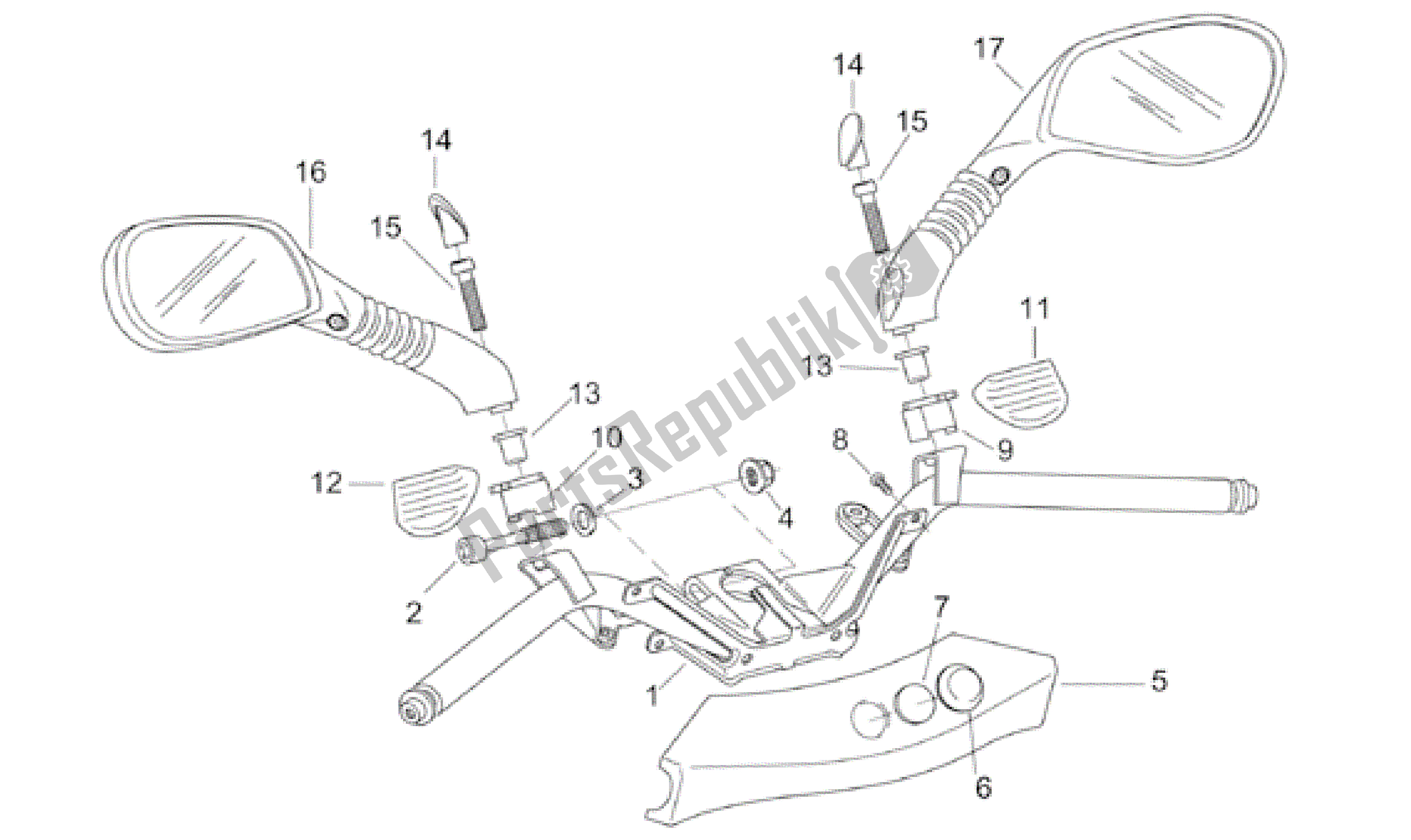 Toutes les pièces pour le Guidon du Aprilia Leonardo 150 2001